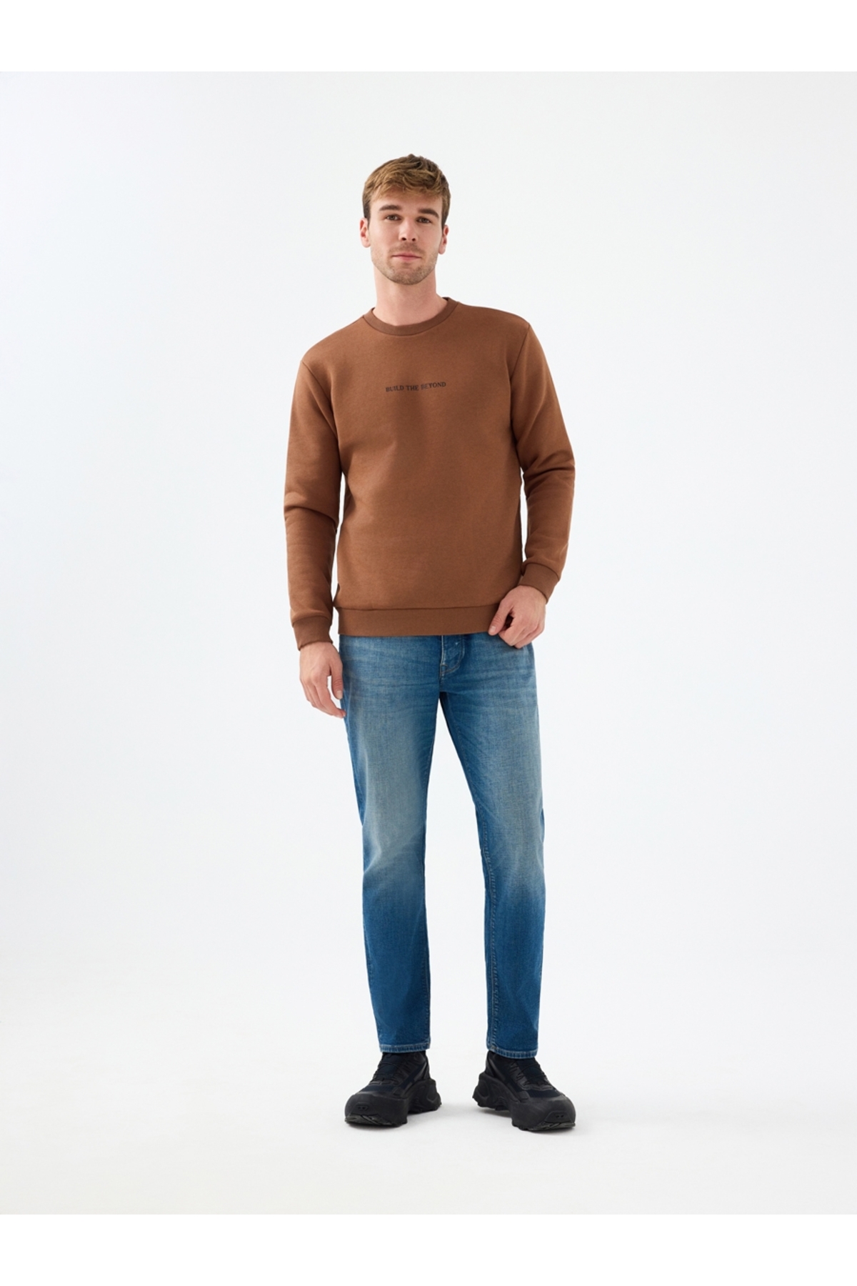 Regular Fit Erkek Sweatshirt — قهوه‌ای LF2041195_Q1.V1 — تصویر 2 از 7