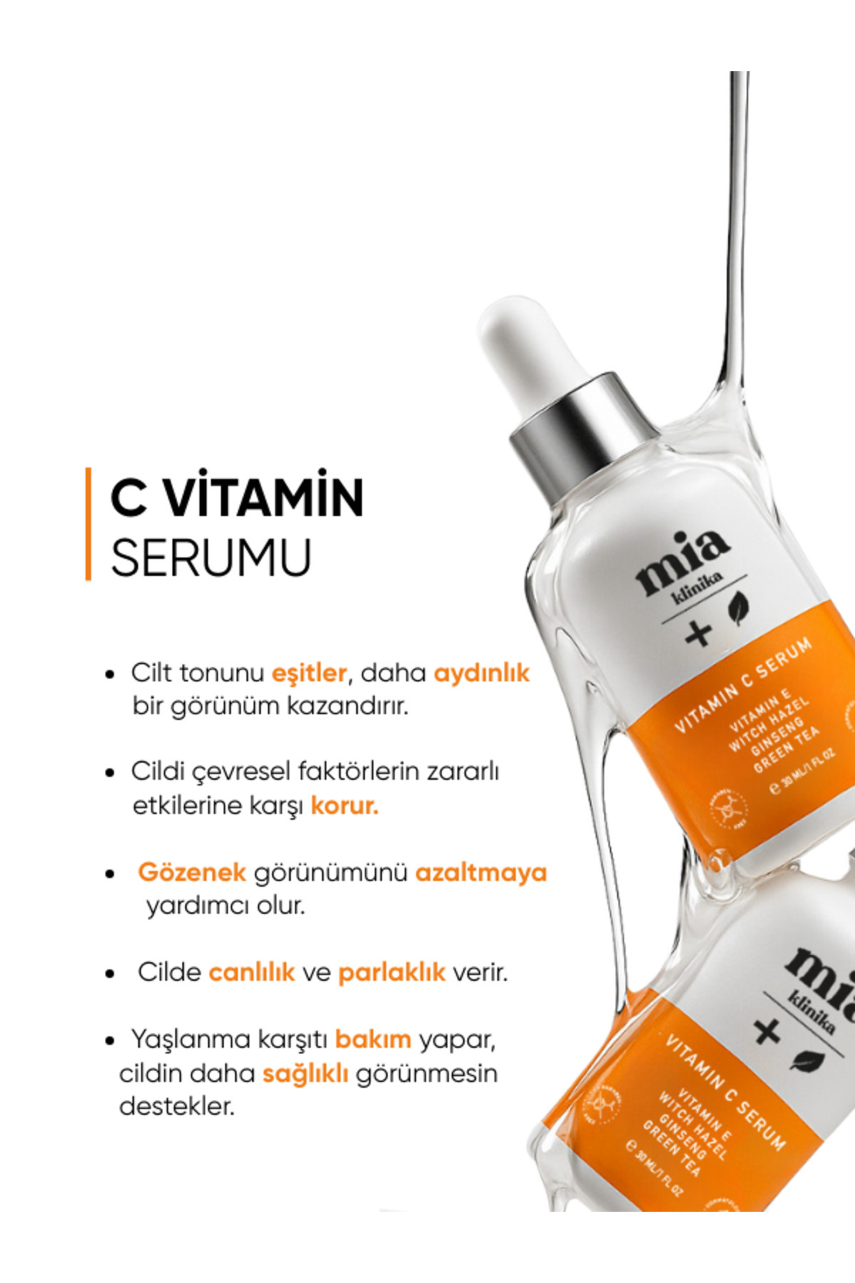 Aydınlatıcı C Vitamini Ve Cilt Pürüzsüzleştirici Leke Serum 2'li Set — 4 — تصویر 5 از 5