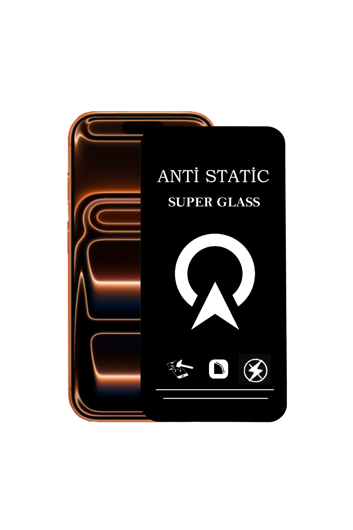 Apple iPhone 17 Pro ile Uyumlu Tam Kaplayan Anti Statik Çizilmez Safir Ekran Koruyucu Cam