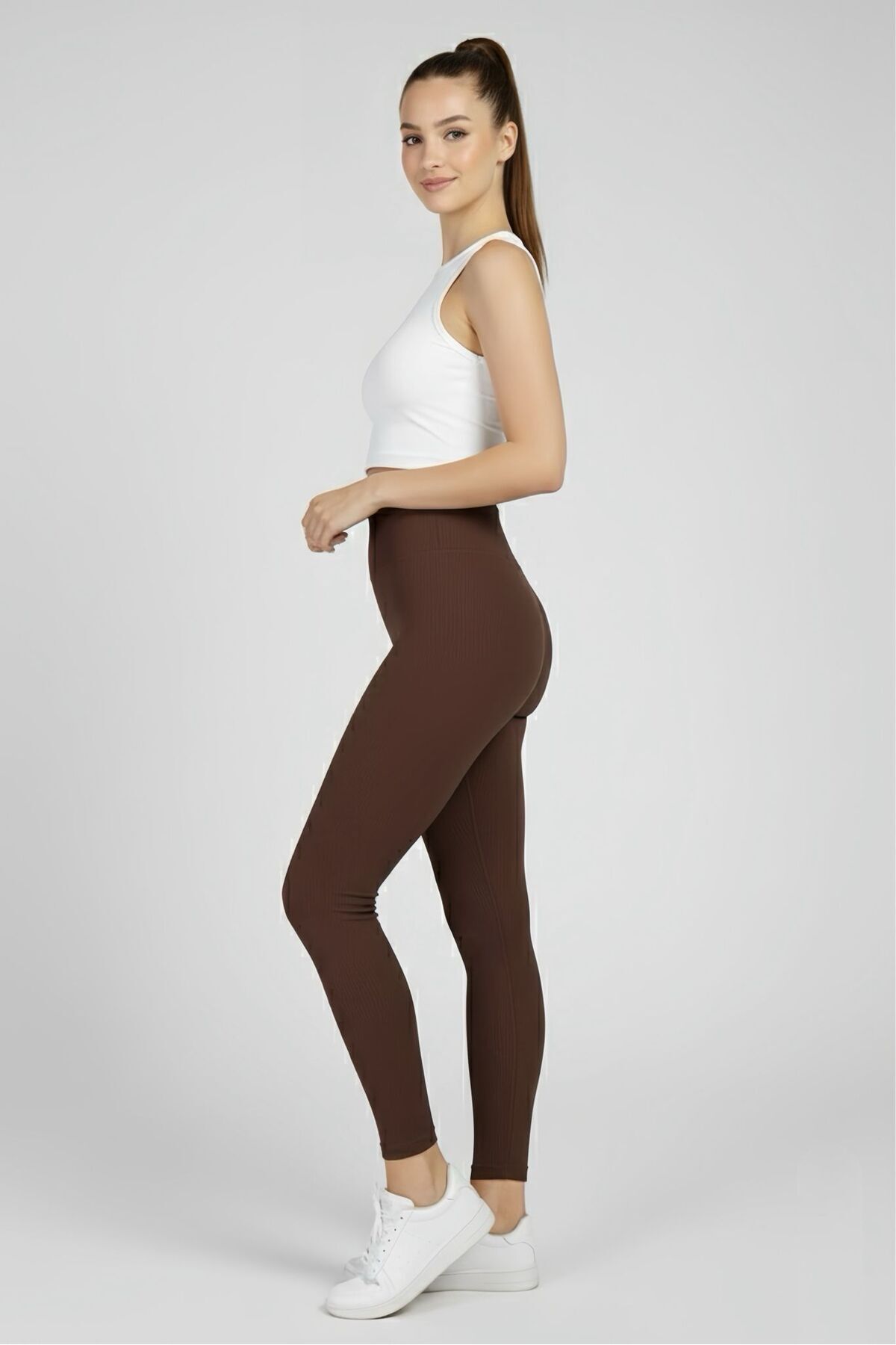 NOLYA MODA  Kadın Yüksek Bel Dikişsiz Spor Tayt - Görsel 8