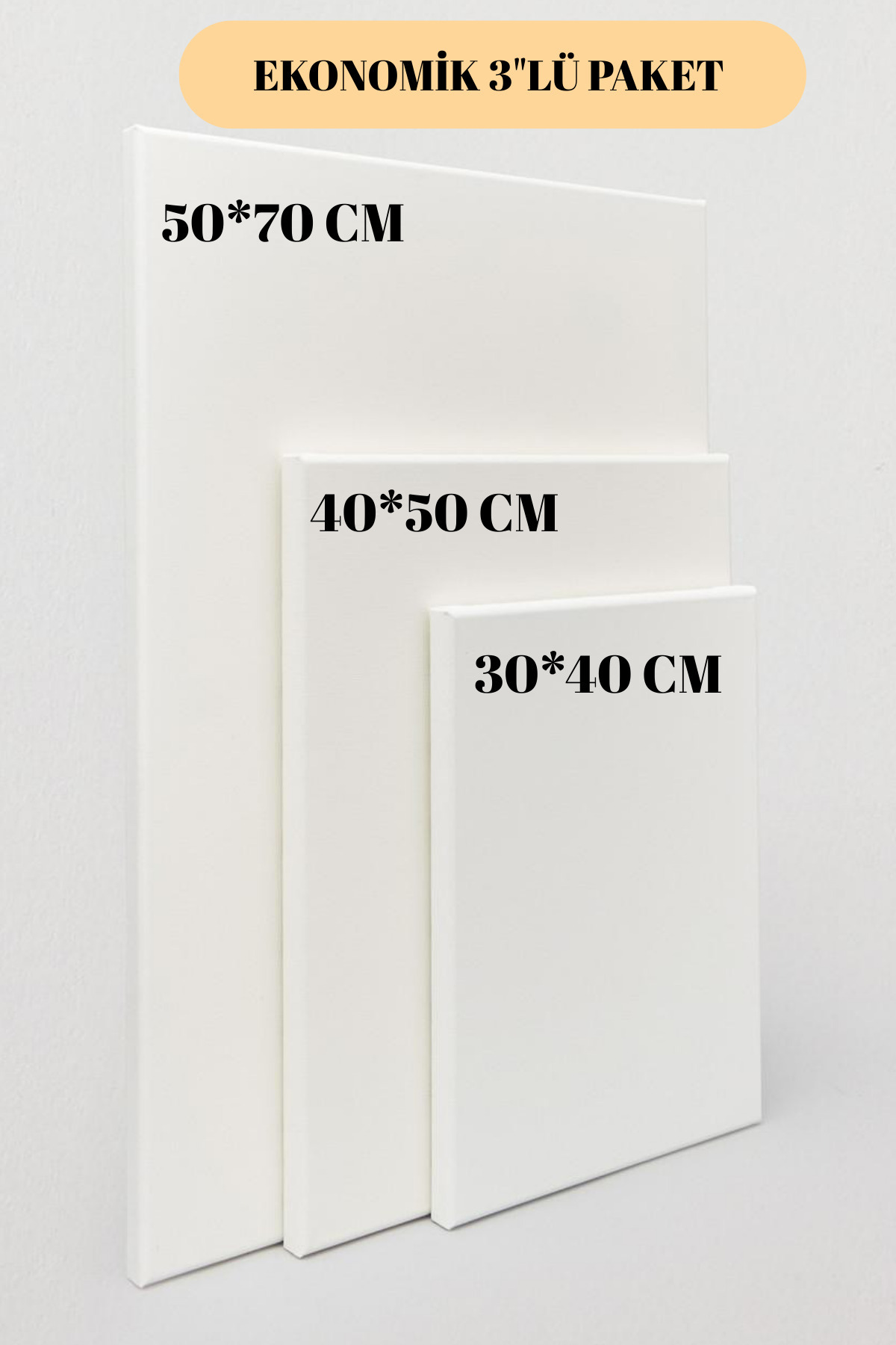 Special One 3’lü Tuval Seti – Boş Kanvas Tuval – 30x40 / 40x50 / 50x70 cm – Resim ve Boyama Tuvali