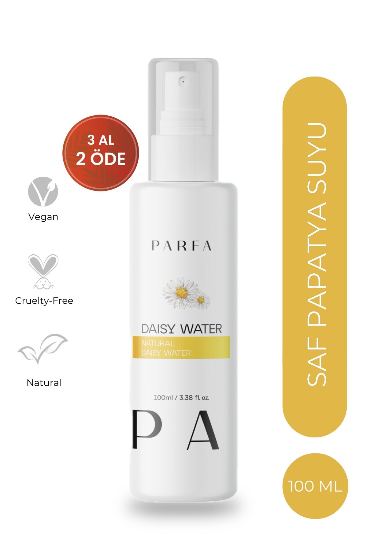 Parfa Saf Papatya Suyu Saç Parlaklığı ve Saç Derisi Nem Desteği Bakım Toniği %100 Doğal,100 ml