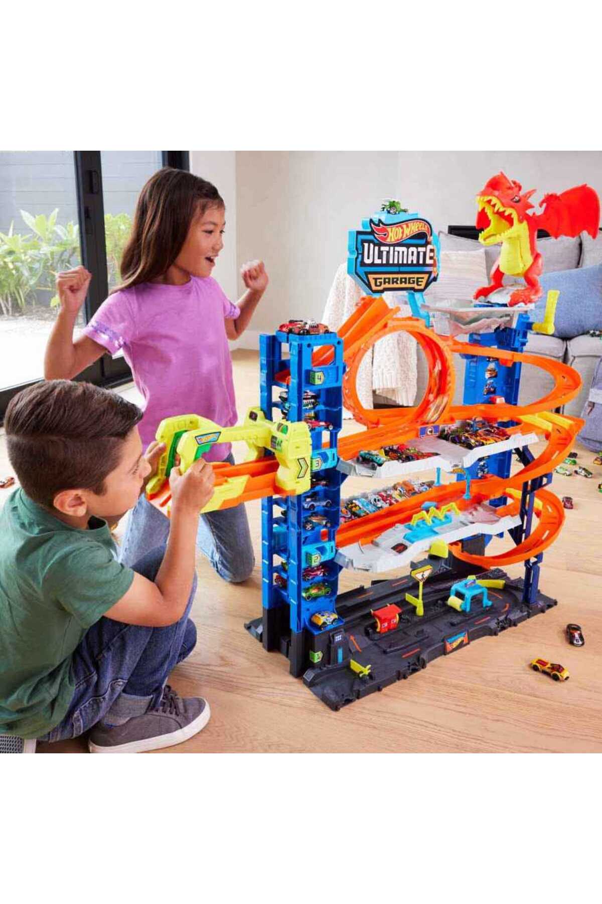 HOT WHEELS Yeni Ultimate Garaj 2 Metal Araba ve 50'den Fazla Arabalık Otopark İçeren Set HKX48 fotoğrafı 4 (önizleme)