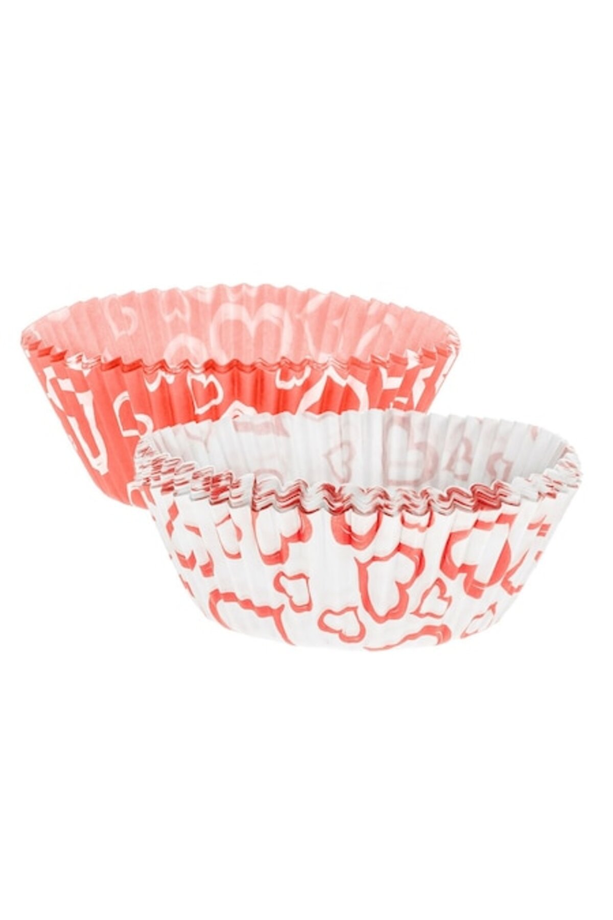 SHOPIENS Set 100 Forme Pentru Copt Din Hartie Shopiens , Cu Margine Ondulata, Cu Model Inimioare, 10.5 Cm - One Size