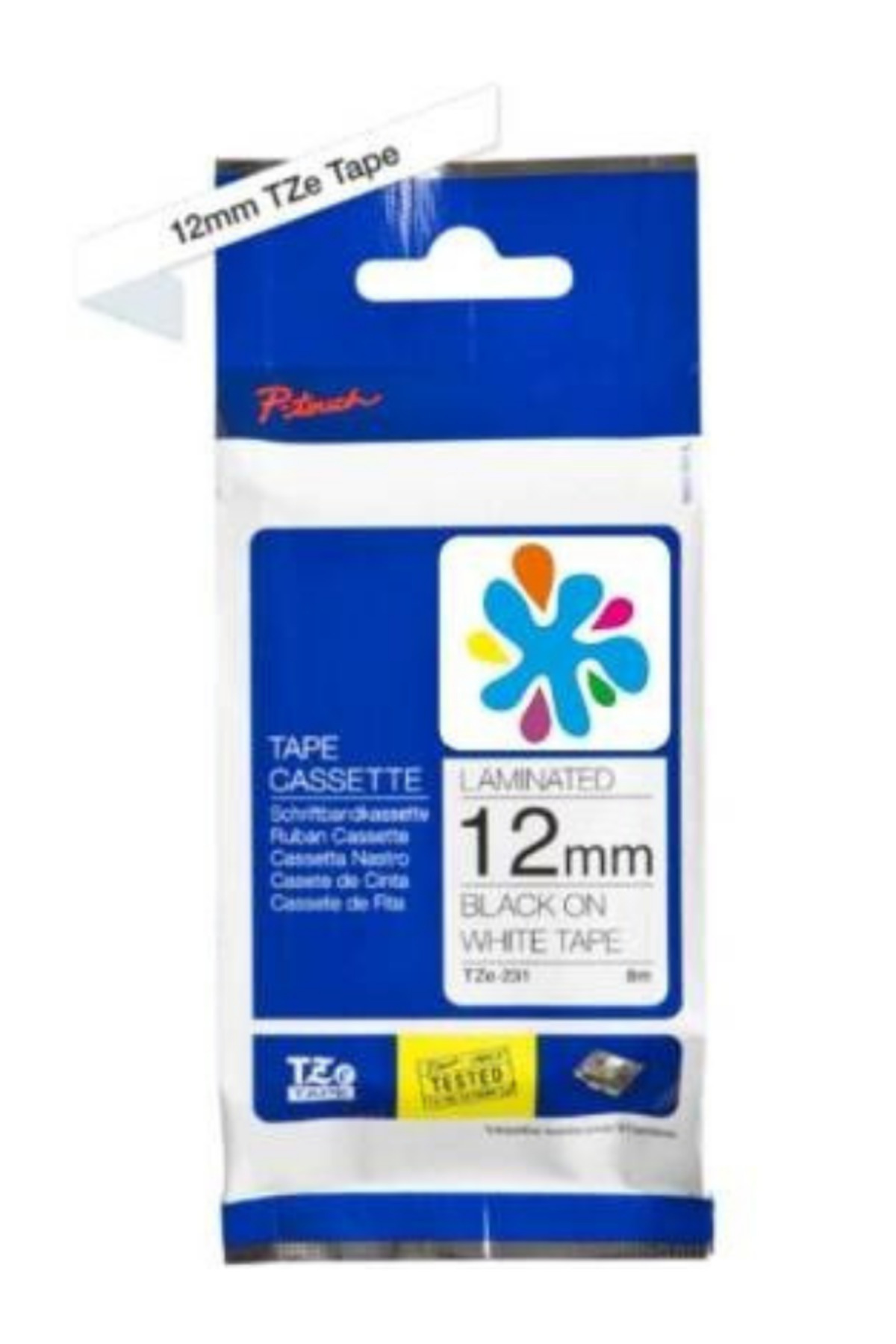 Brother TZE-231 Beyaz Üzerine Siyah Muadil Etiket Şeridi