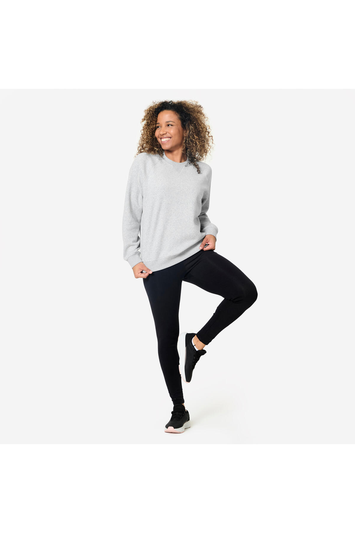 Decathlon Domyos Kadın Polar Sweatshirt - Gri görsel 2