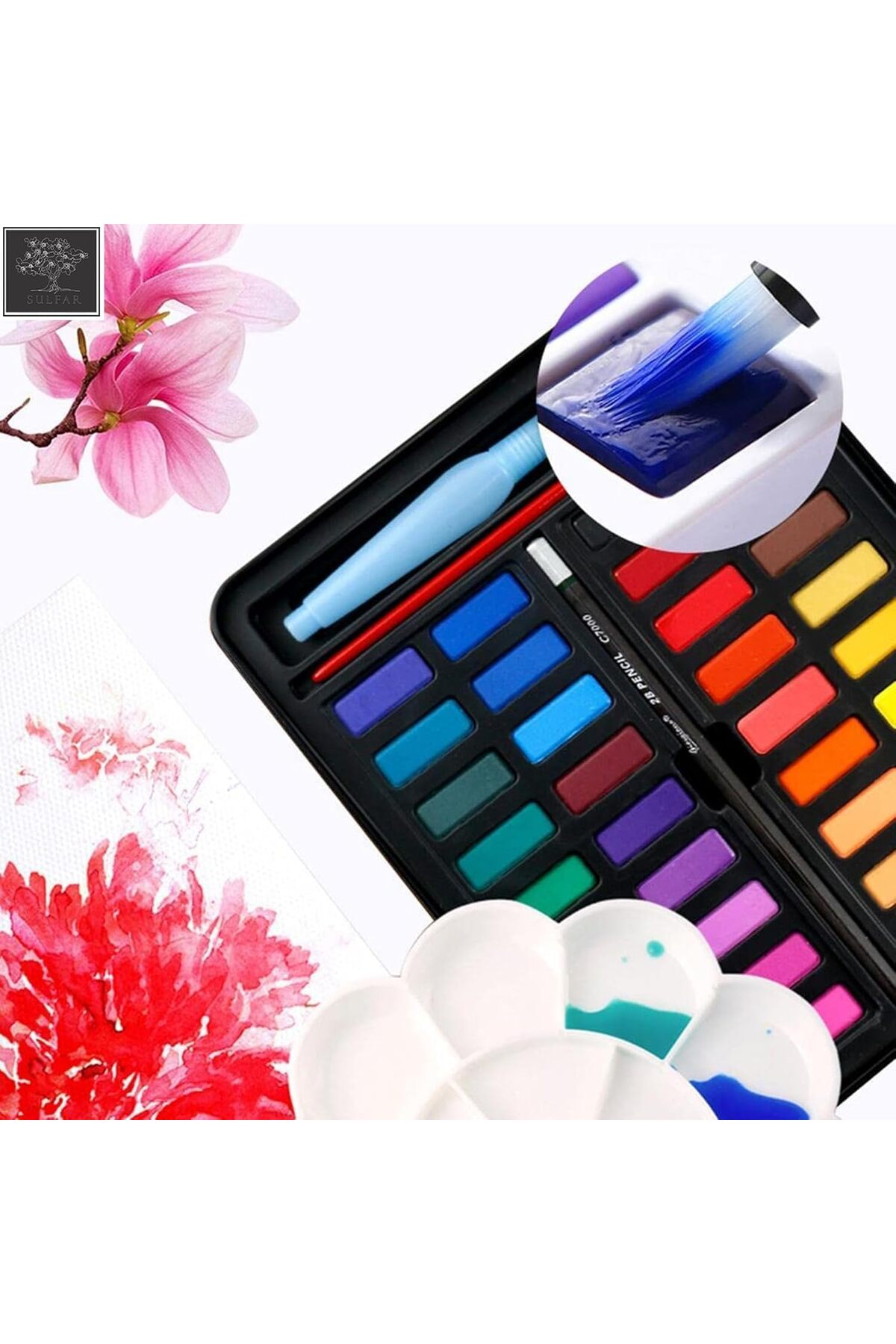 ست هنری، کیت طراحی حرفه‌ای ۱۴۵ تکه با جعبه آلومینیومی قابل حمل، مداد رنگی (صورتی)