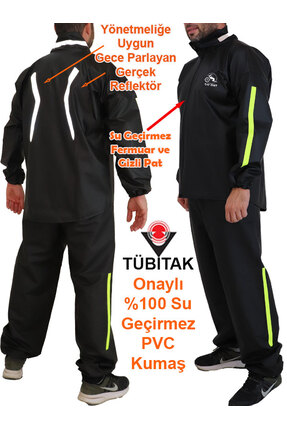 go out Motorcu Yağmurluk Max, (REFLEKTÖRLÜ) %100 Su Geçirmez PVC Kumaş ve Fer...