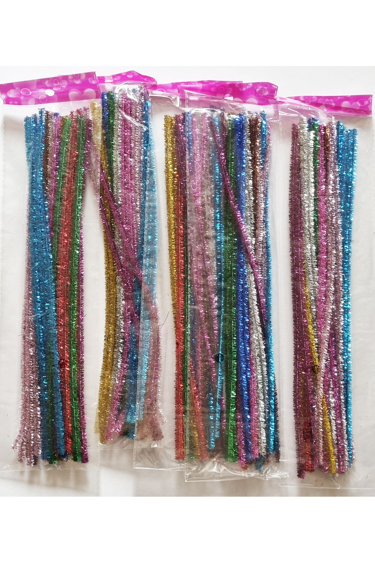 Modellino 5 Paket Simli Tel Şönil Toplam 120 Adetli 30cm