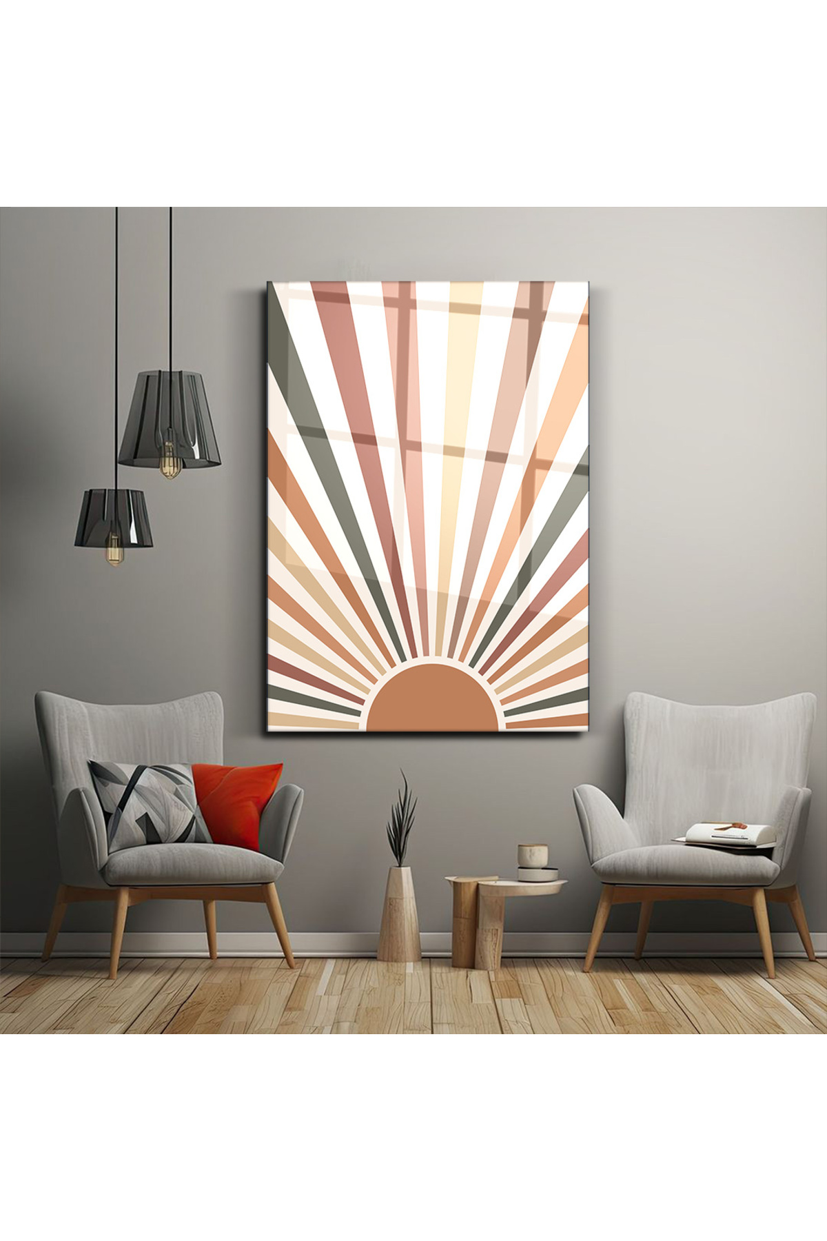Boho Tarzı Modern Geometrik - Estetik ve Şıklık Bir Arada |Cam Tablo-Ev-Ofis Dekorasyonu-Sanatsal