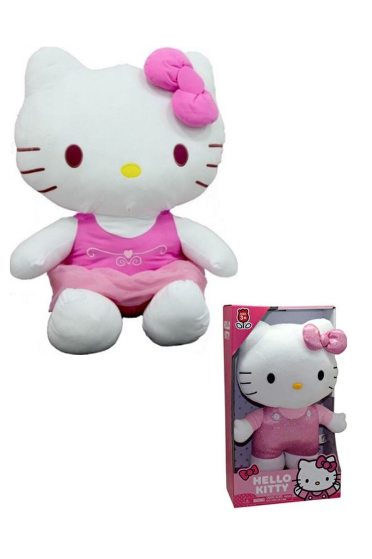 Genel Markalar PELÜŞ OYUNCAK KARAKTER HELLO KİTTY PEMBE ELBİSELİ