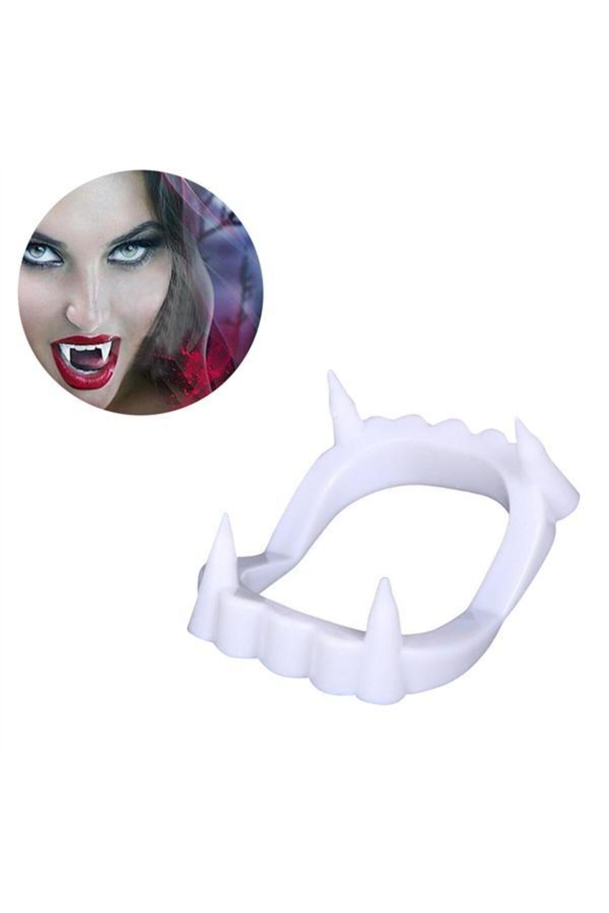 دندان نیش خون‌آشام مصنوعی دو لبه با رنگ سفید