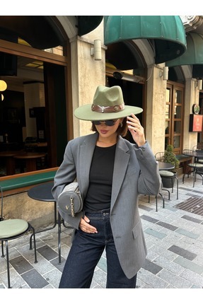 LAGRANZE KAŞE GENİŞ KENARLI KOVBOY ŞAPKA