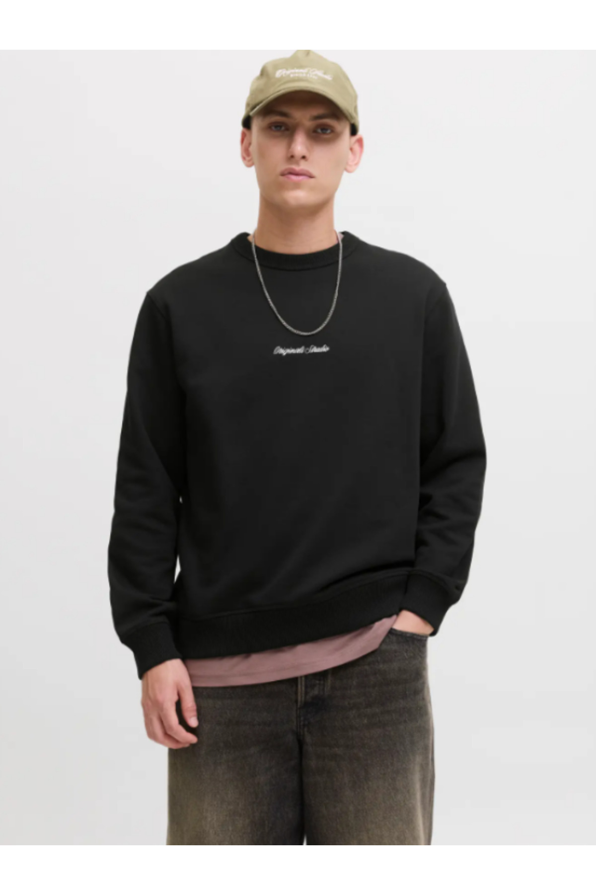 جک اند جونز عرق مردانه Jornorrebro Emb Sweat Crew Noos