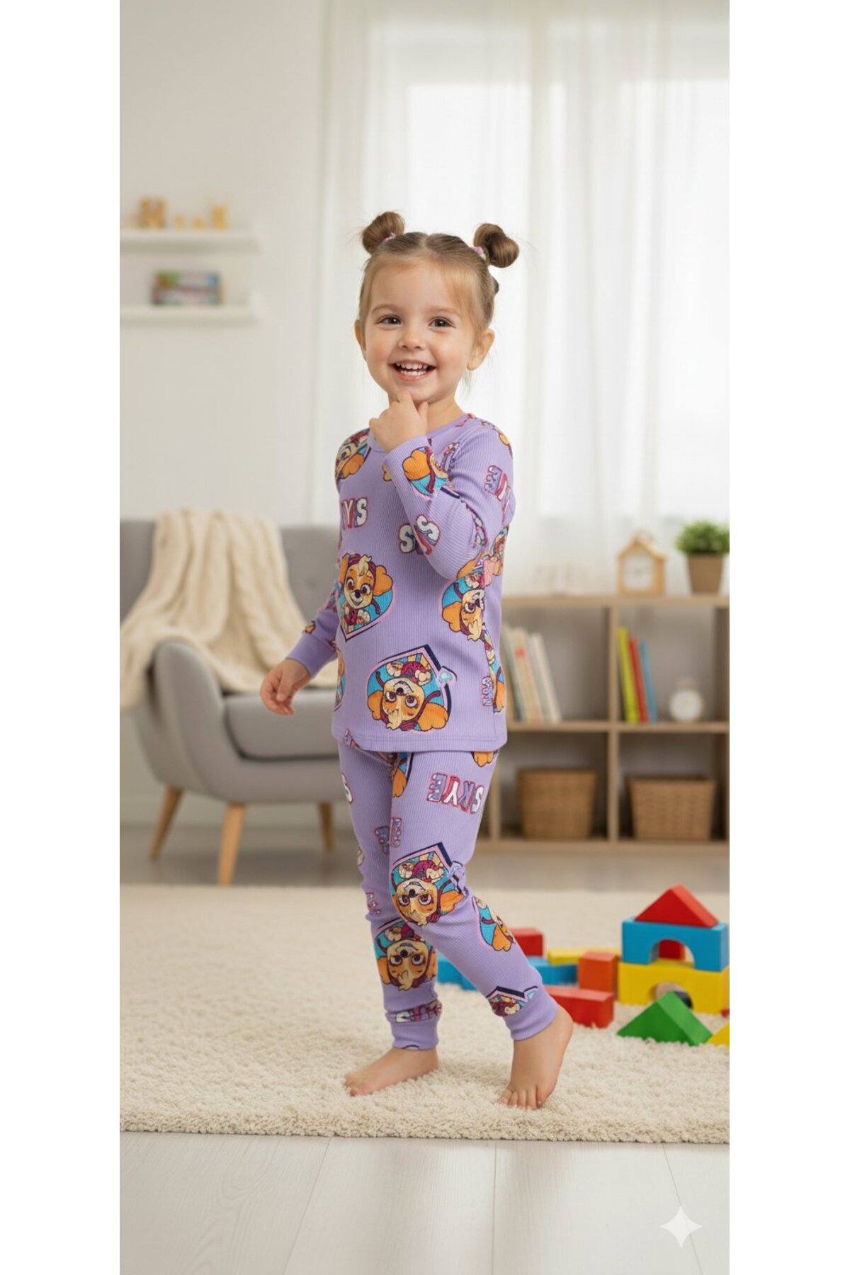 Yalçınoğlu Kids Kız Çocuk Pijama Takımı I Uzun Kollu Rahat Ev Giyim I Pamuklu - Yumuşacık Kız Çocuk Takım fotoğrafı 6 (önizleme)