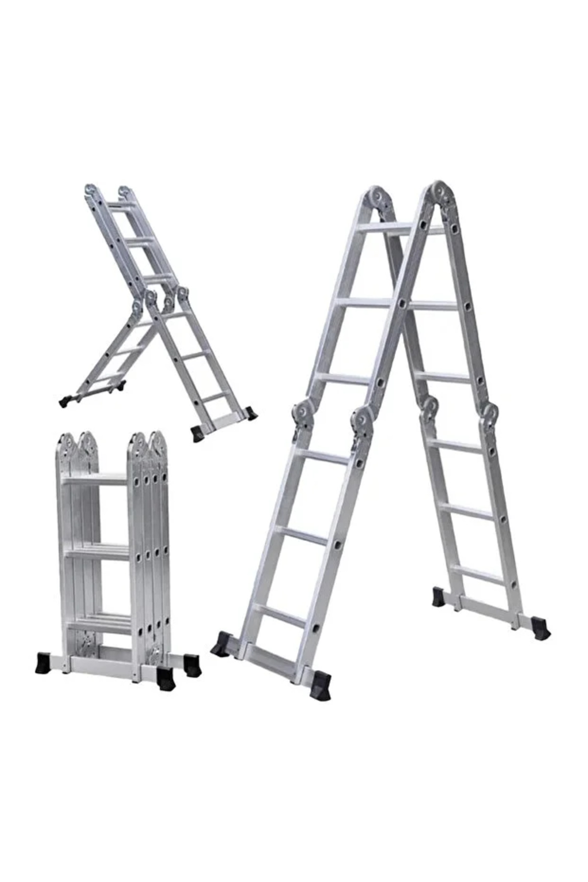 سلم قابل للطي متعدد الأغراض يحتوي على 12 درجًا