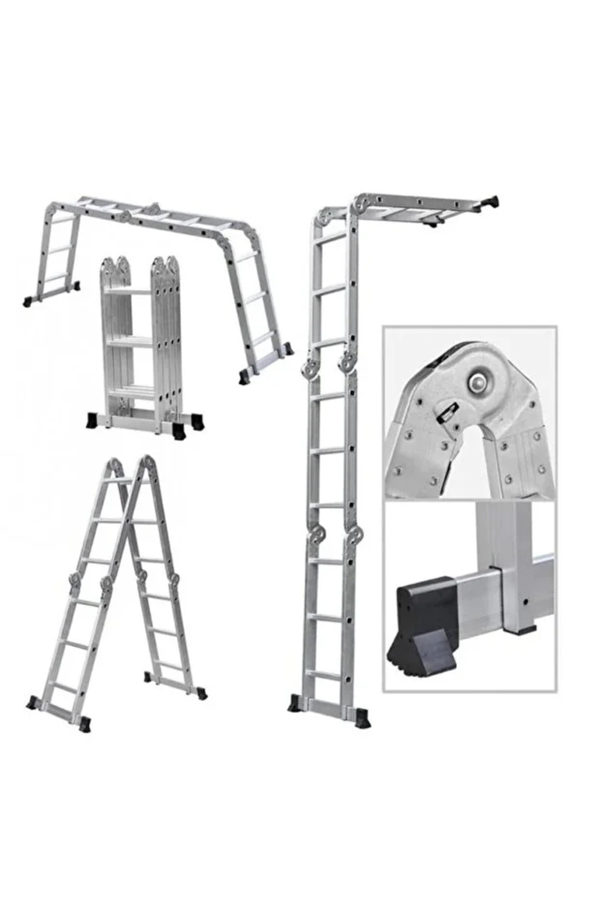 سلم قابل للطي متعدد الأغراض يحتوي على 12 درجًا