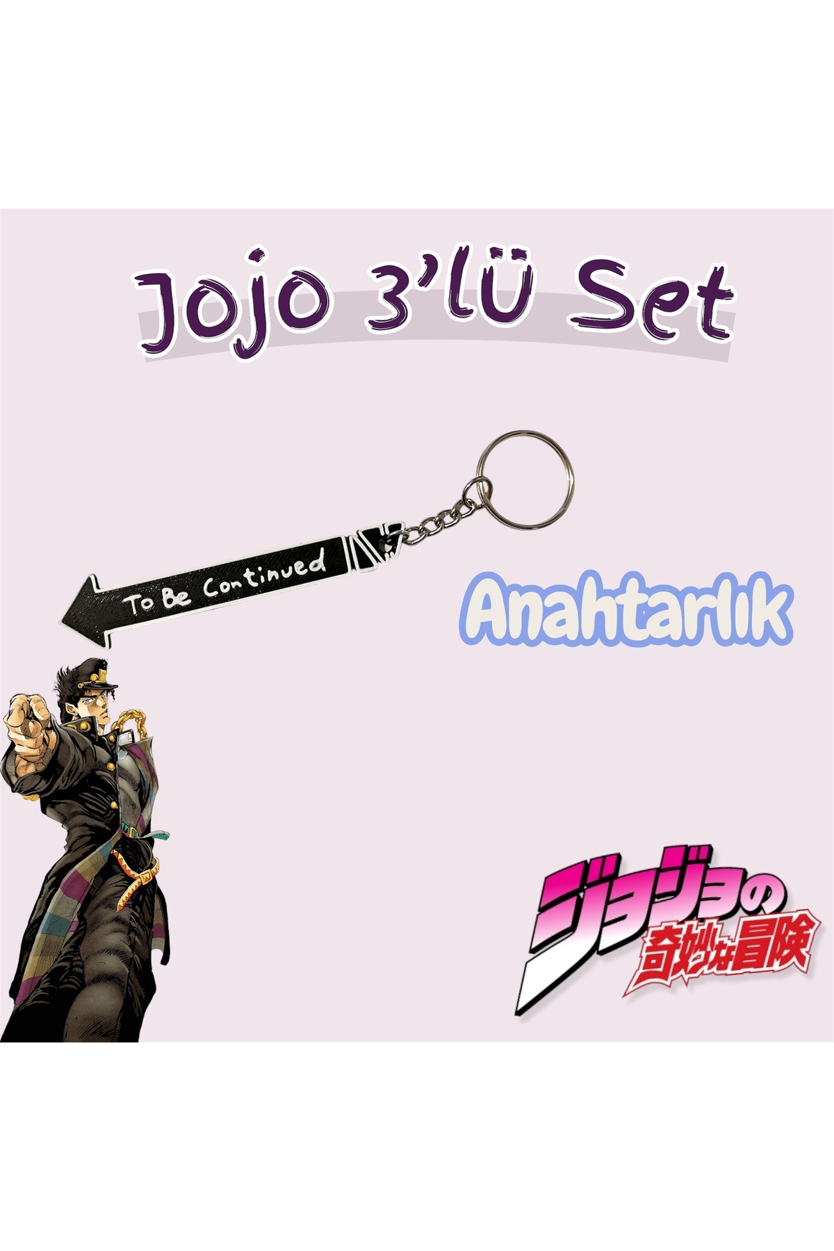 Bilgin Üretim JoJo's Bizarre Adventure Temalı 3'lü Set – Küpe, Saç
