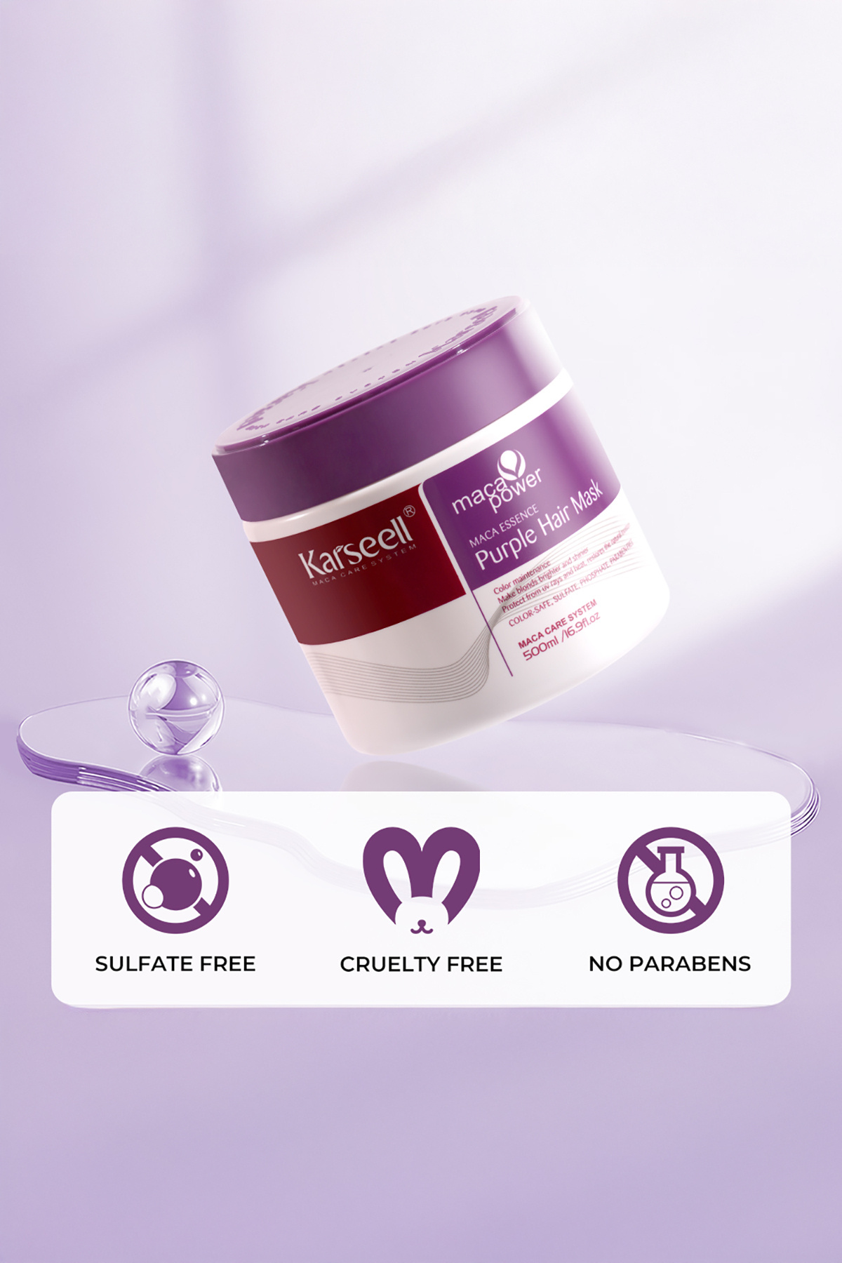 Turunculaşma Karşıtı Maca Özlü Purple Hair MOR Maske 500 ml — 4897110036427 — تصویر 4 از 5
