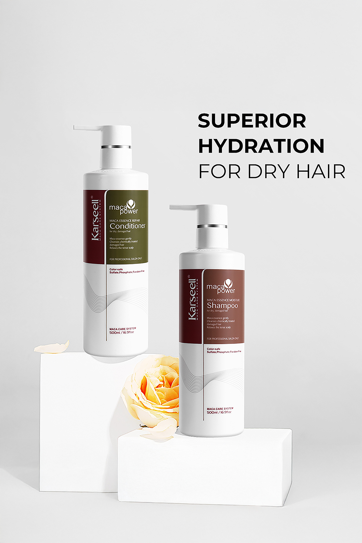 Argan Yağlı Nemlendirici Onarıcı Şampuan 500 ml + Derinlemesine Onarıcı Saç Kremi 500 ml — PKT-KARSEL-09 — تصویر 3 از 4