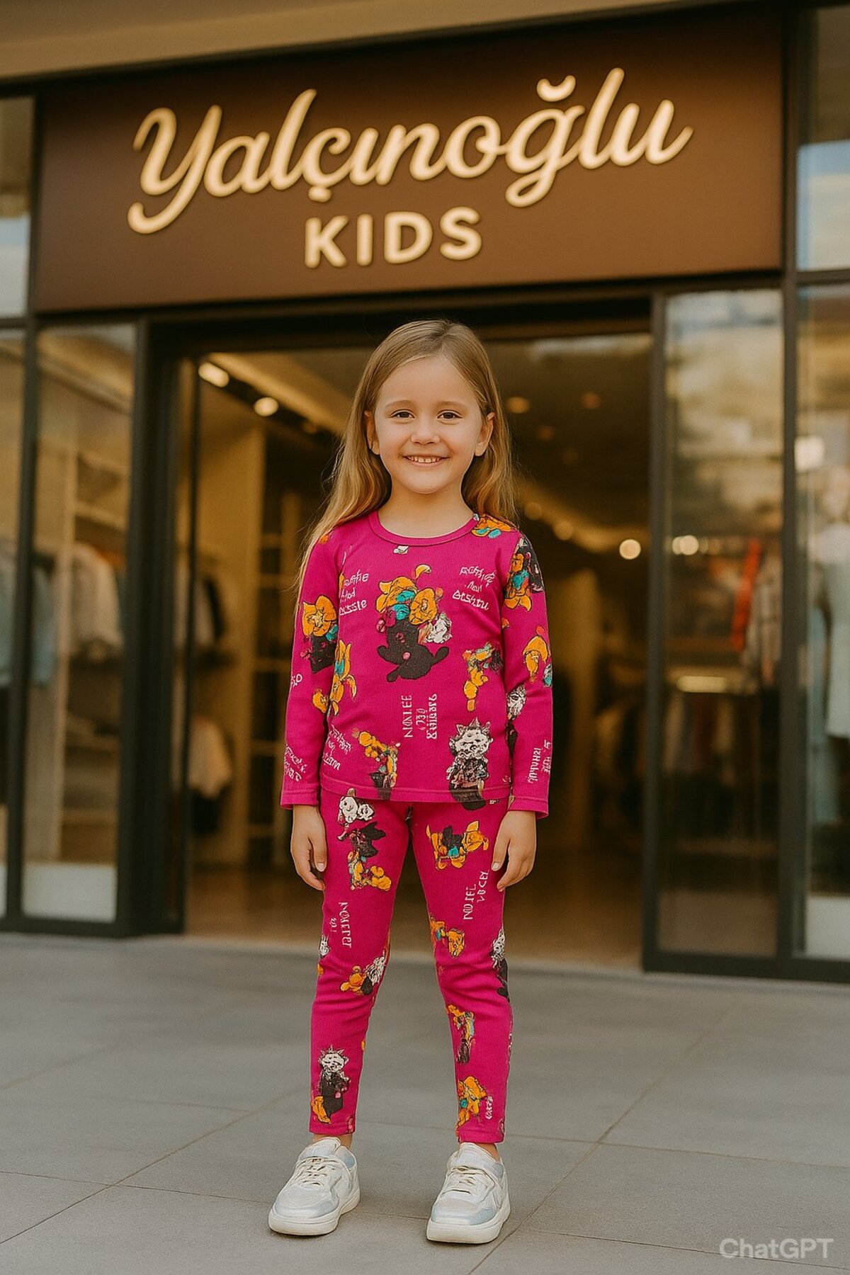 Yalçınoğlu Kids Kız Çocuk Pijama Takımı I Uzun Kollu Rahat Ev Giyim I Pamuklu - Yumuşacık Kız Çocuk Takım fotoğrafı 2 (önizleme)