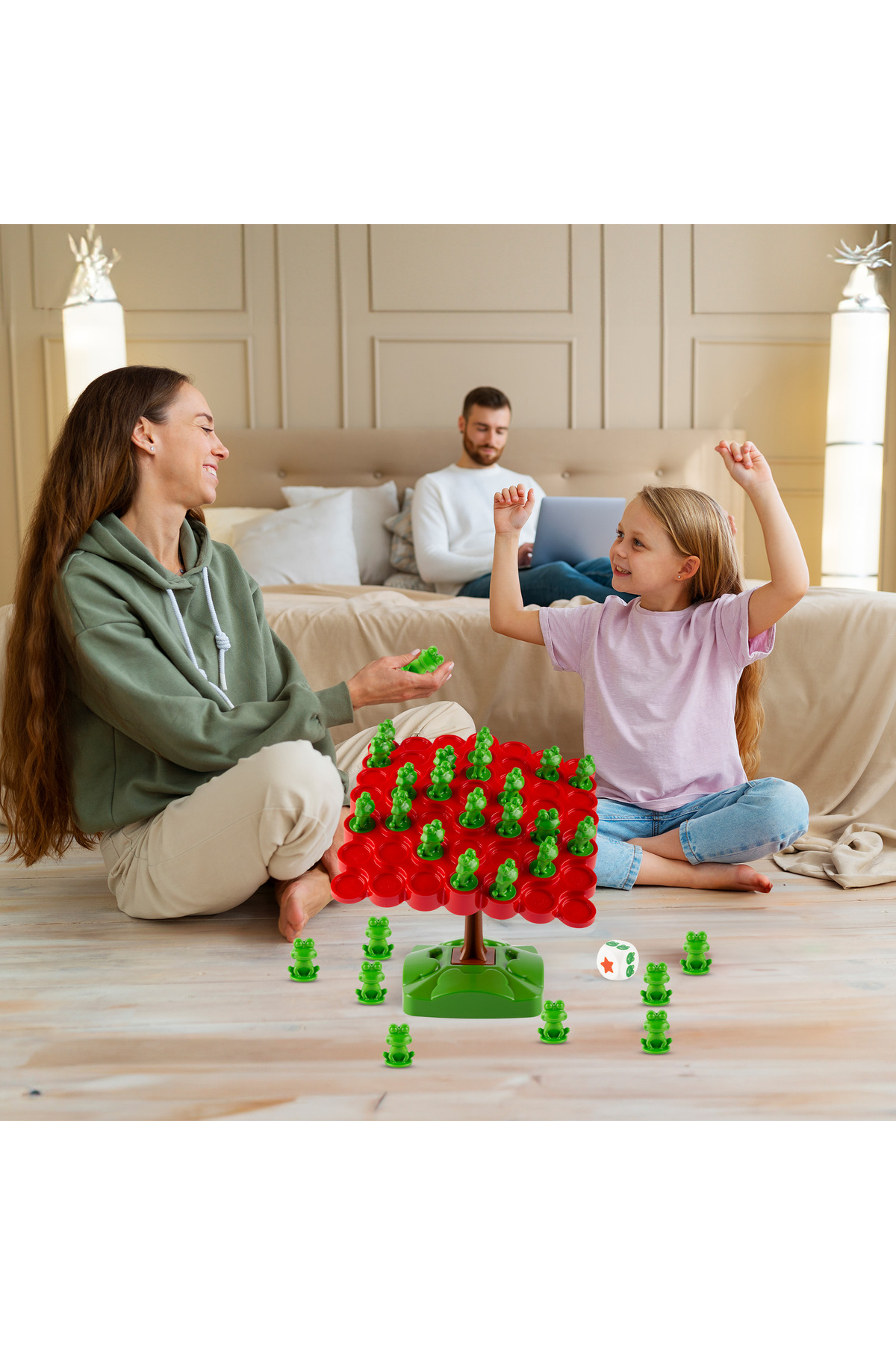 HAPPENS Kurbağa Denge Ebeveyn Çocuk Etkileşimi Oyunu Eğitici Oyuncak Kutu Oyunu, Zeka ve Strateji Oyuncağı fotoğrafı 4 (önizleme)