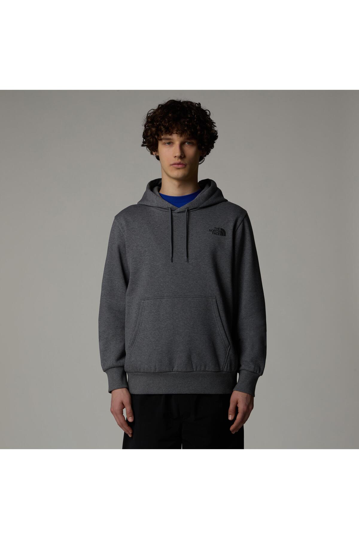 نورث فیس هودی ساده گنبدی خاکستری M