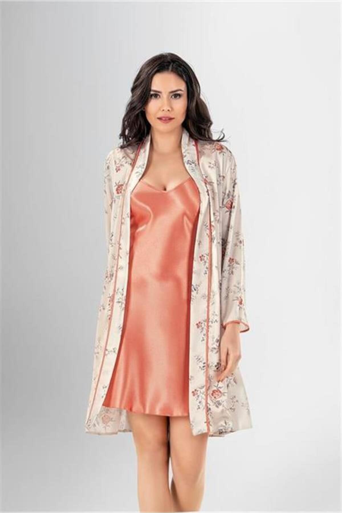 CHI'LA Collection 2 li Kısa Sabahlık Takımı Desenli 1962