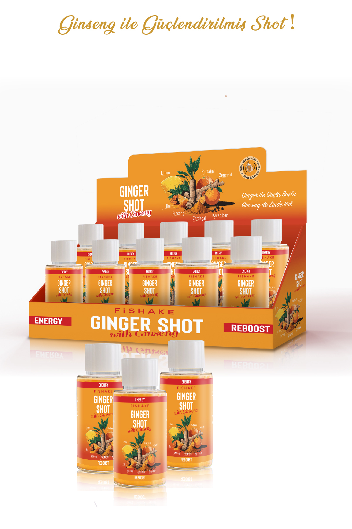 FiShake Ginger - Ginseng Shot / Zencefil Shot ( 10 x 50 ML