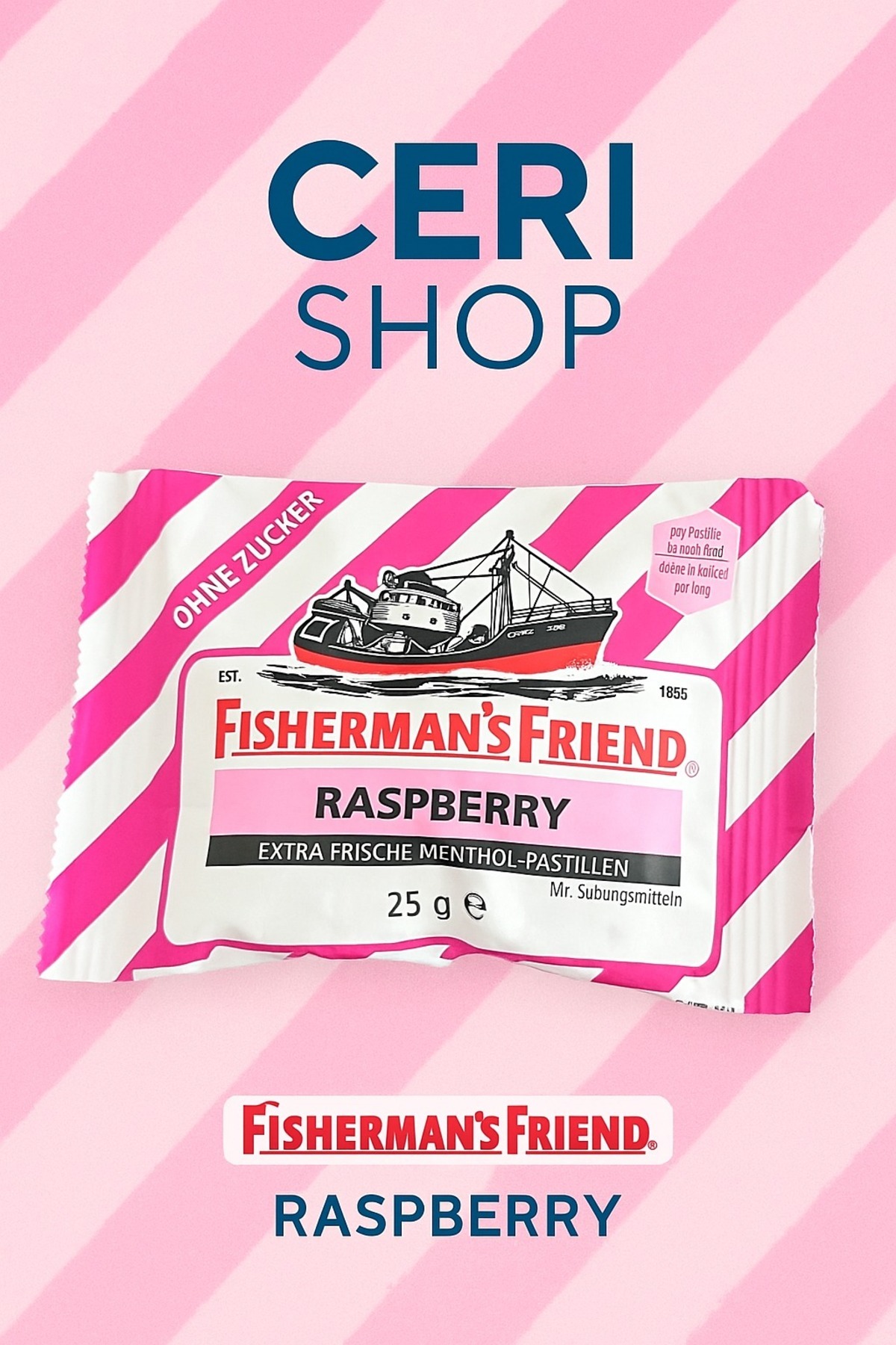 Fisherman's Friend Raspberry Ahududu Mentollü Şekersiz Pastil 25 gr