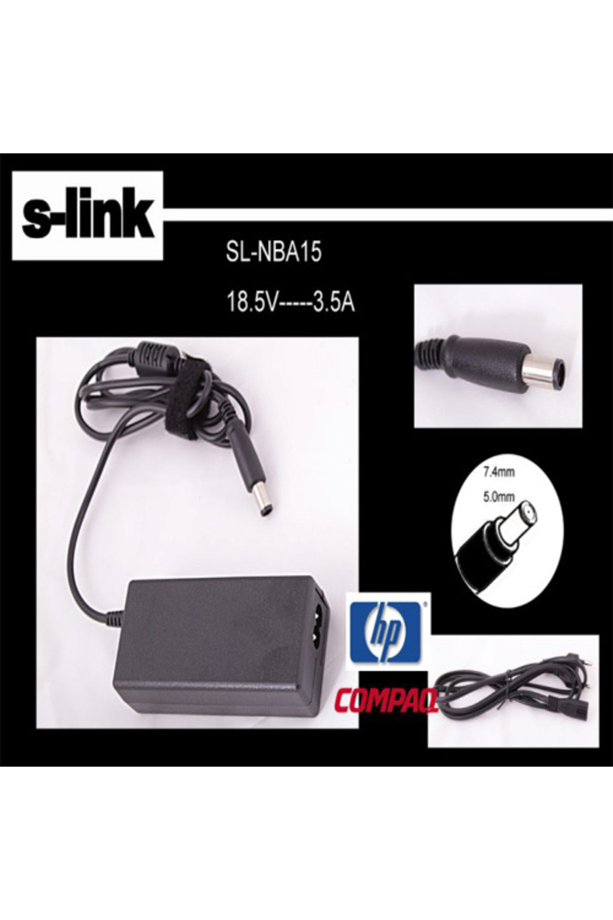 BİLGİMOLA S-LINK SL-NBA15 18.5V 3.5A 7.4*5.0MM Notebook Adaptörü