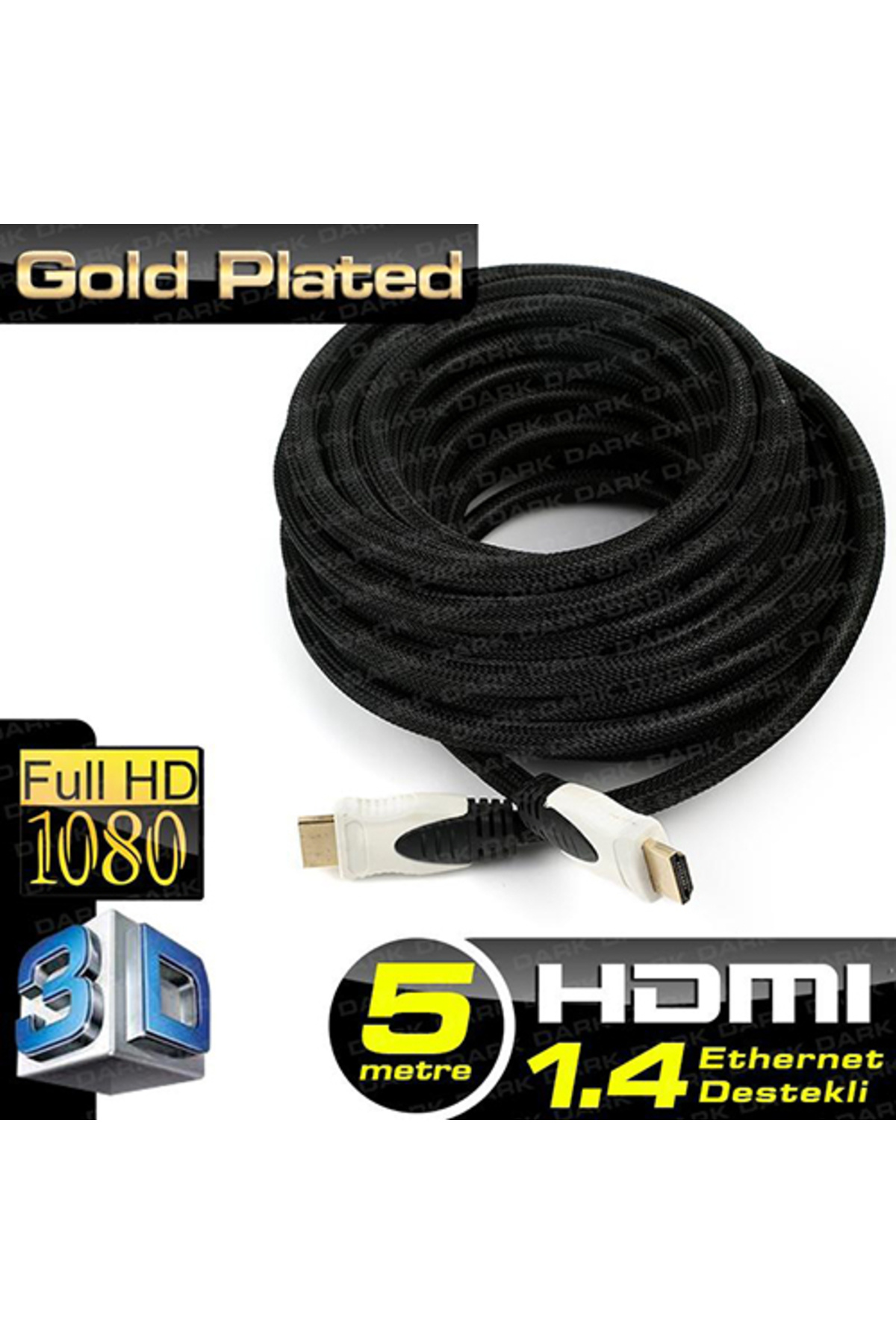 HELLO PAPANA DARK DK-HD-CV14L500 Hdmi to Hdmi ( 5 Metre ) Altın Uç Görüntü Kablosu