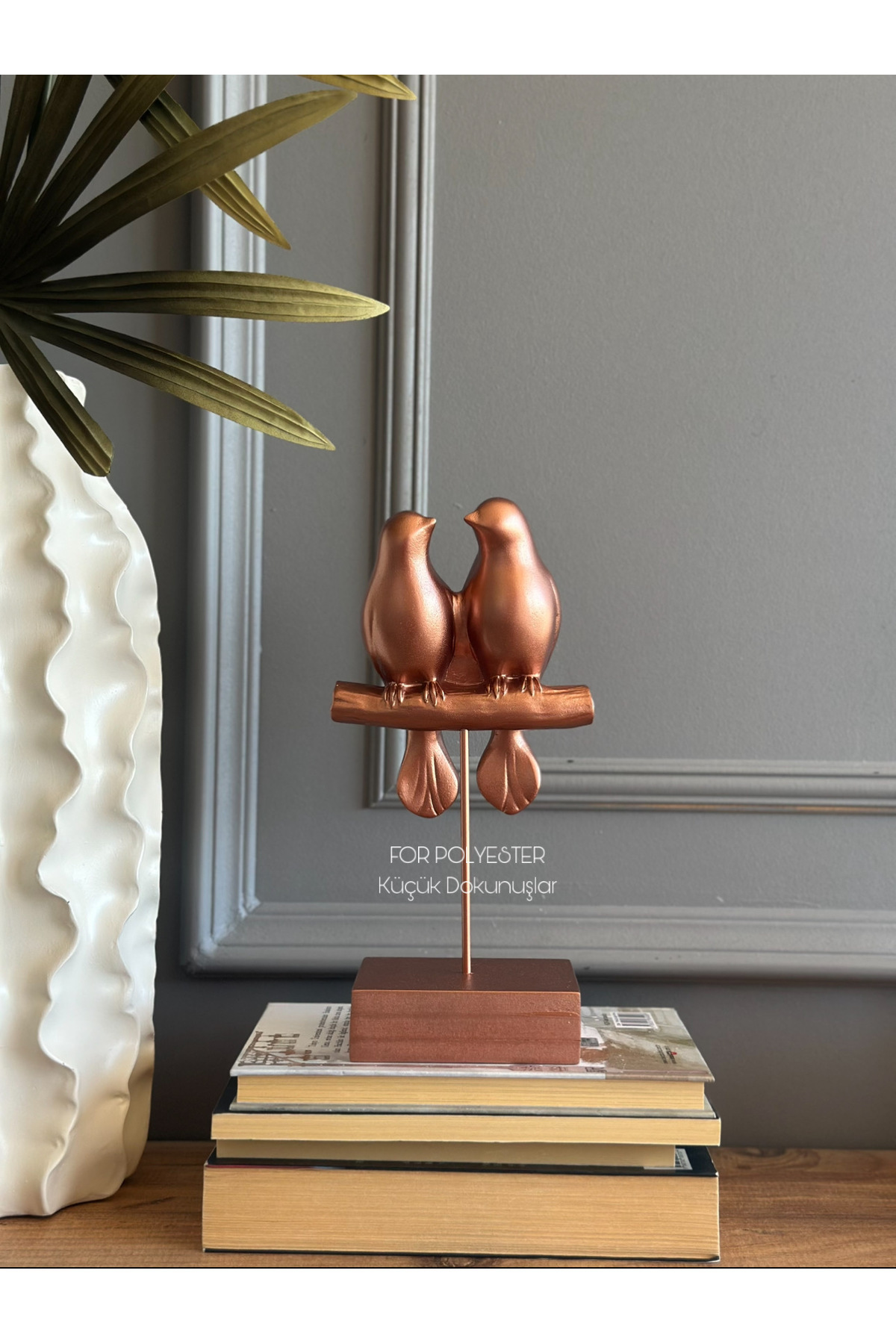 Decorative Bird Trinket Copper/Table-Top Accessory/Bookshelf Ornament/Shelf Combination
