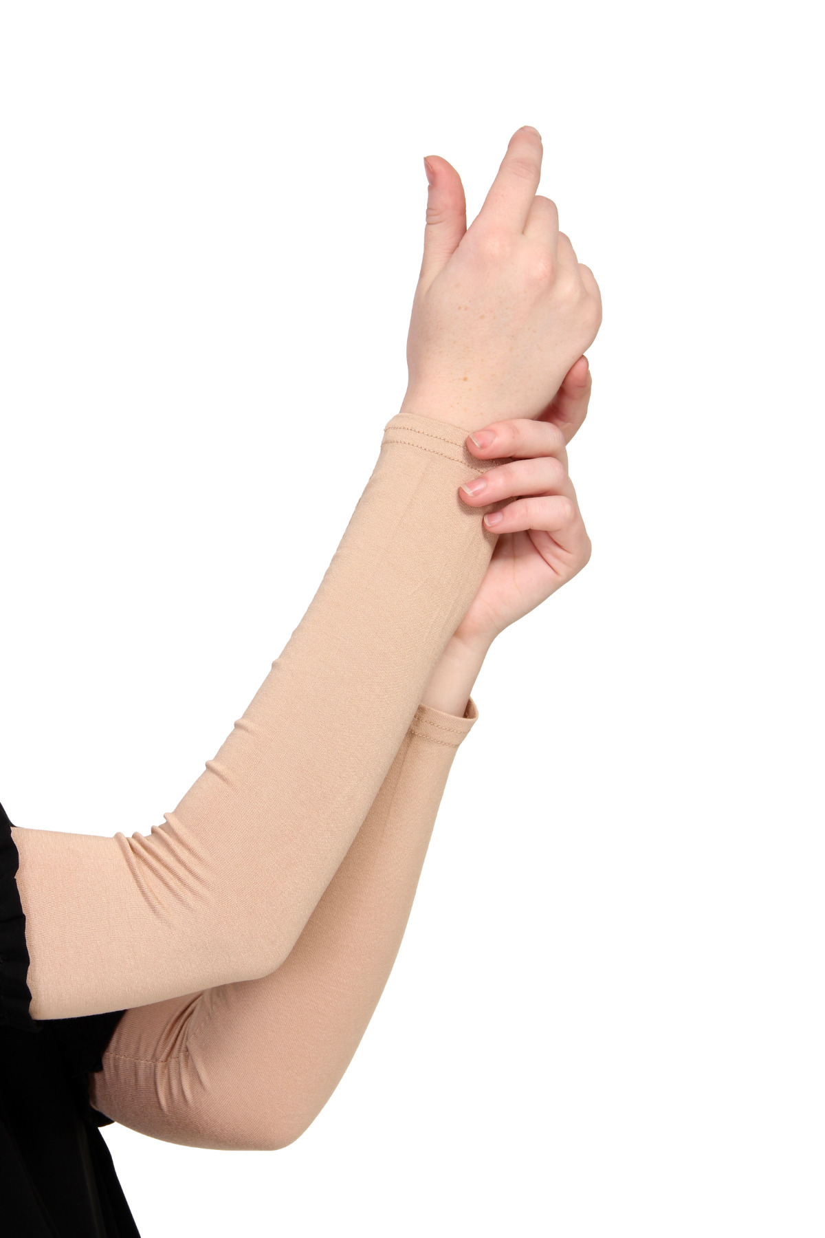 TRModam Kaymaz Terletmez Likralı Kolluk – 1 Çift, Unisex, Dört Mevsim Kullanım - Bej