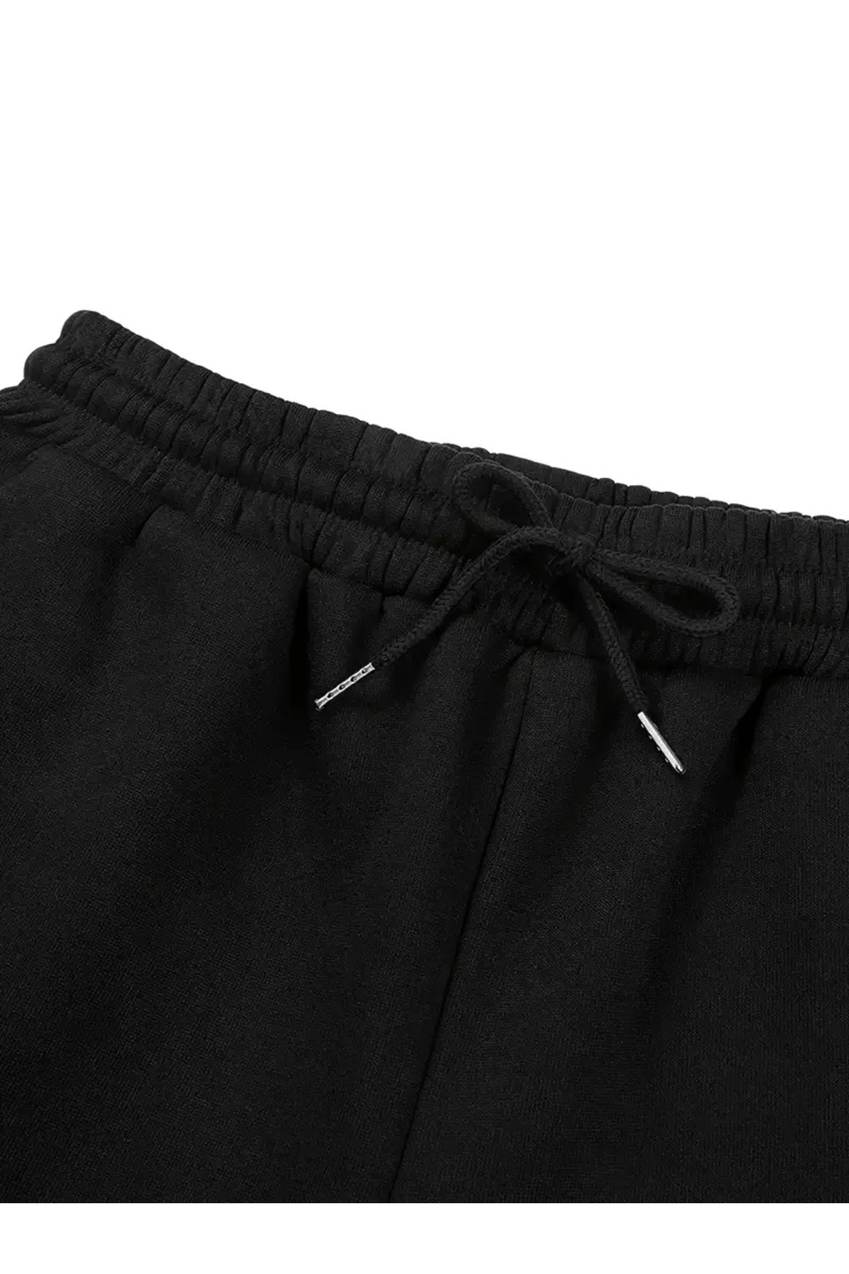 RİNNEAS  Kadın Siyah Büyük Beden Baggy Bol Kesim Pantolon ALTI Esnek Rahat Kumaş Eşofman Altı ŞAH MODAhjn - Görsel 6