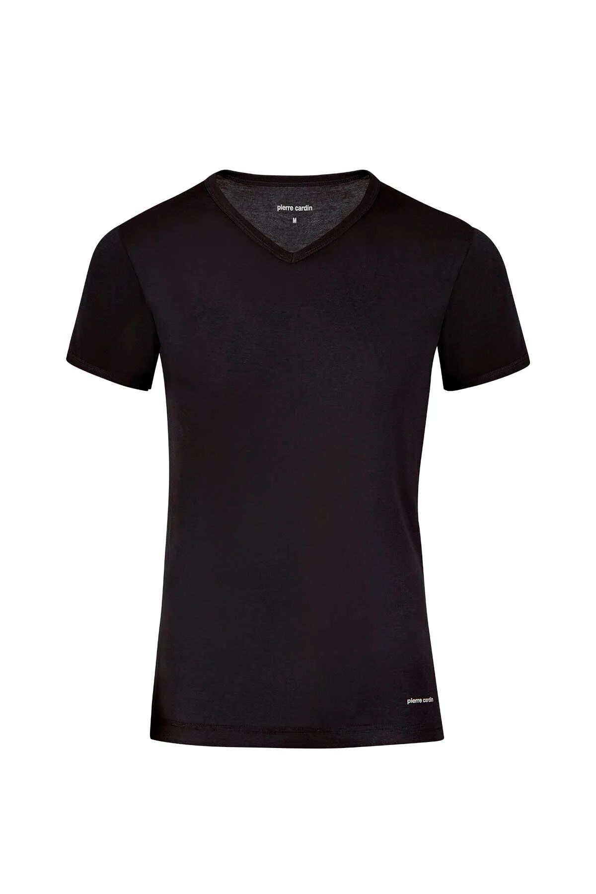 پیر کاردین زیرپیراهن آستین کوتاه یقه هفت آجدار مردانه 442 - مشکی