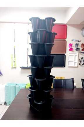 Turco 8 Katlı Yonca Kule Saksı Seti | Çiçek Bitki Sebze Meyve Salon Mutfak Ba...