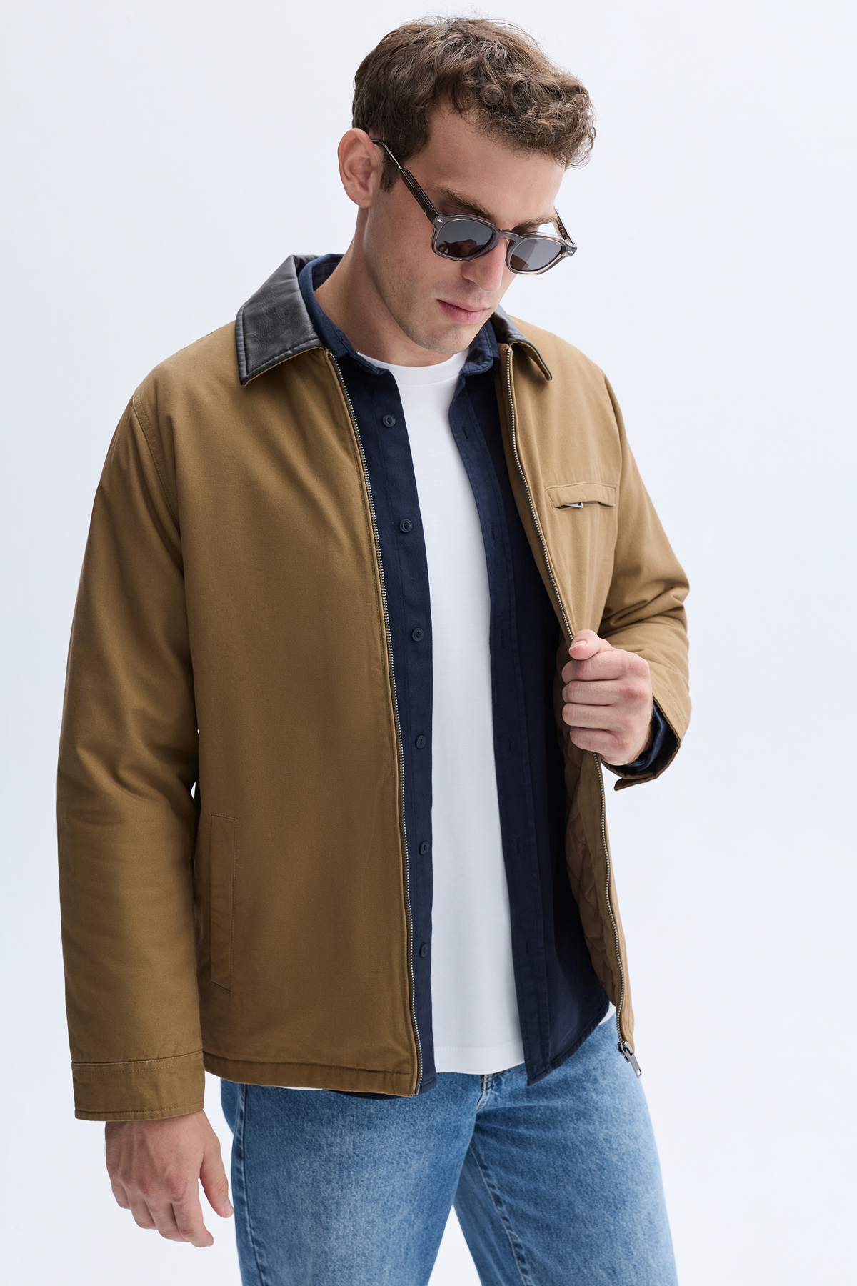 Mudo  YAKA DETAYLI FERMUARLI CASUAL CEKET - Görsel 4