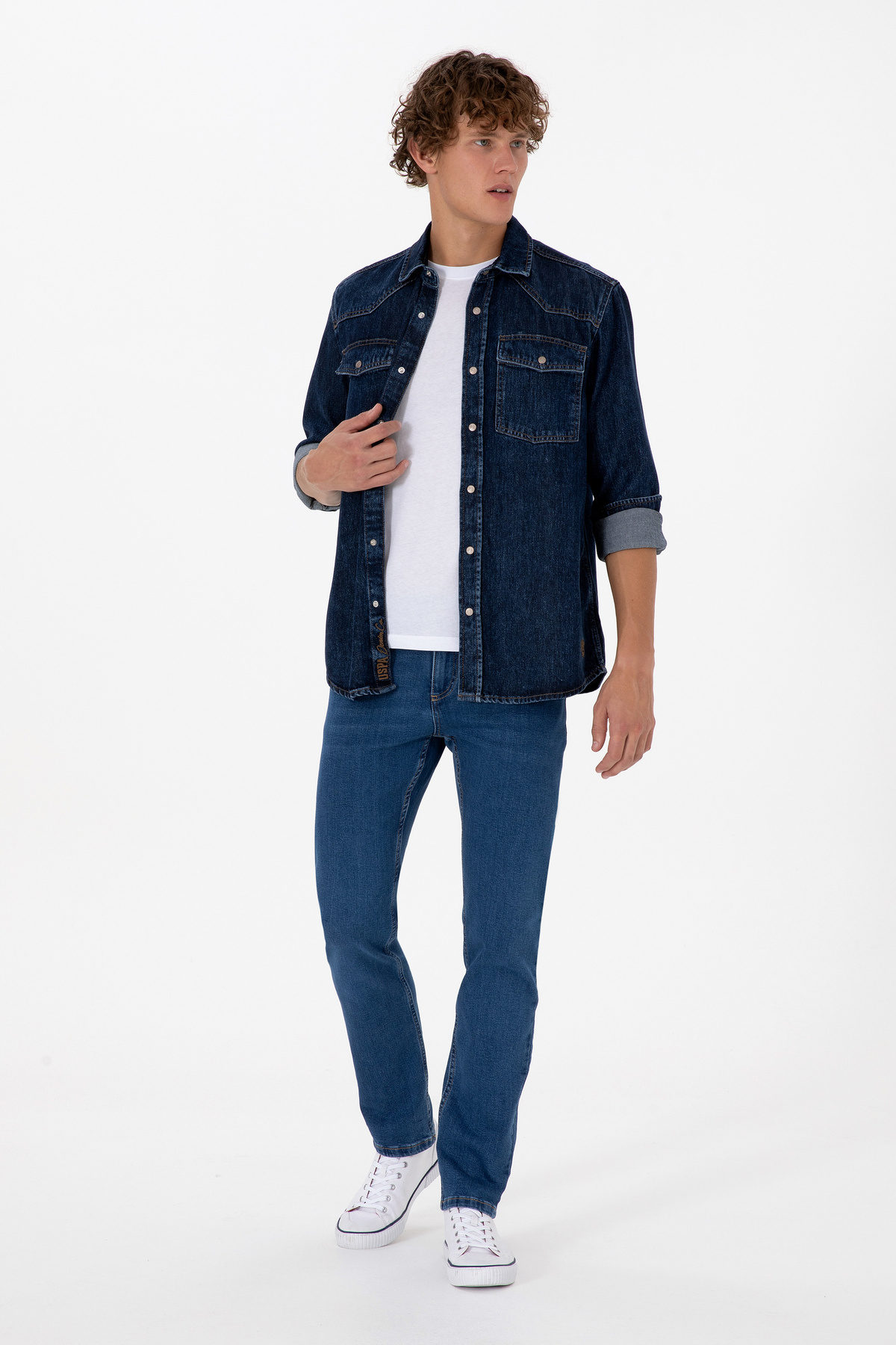 U.S. Polo Assn.  Erkek Mavi Slim Fit Jean Pantolon 50316540-DN0022 - Görsel 3