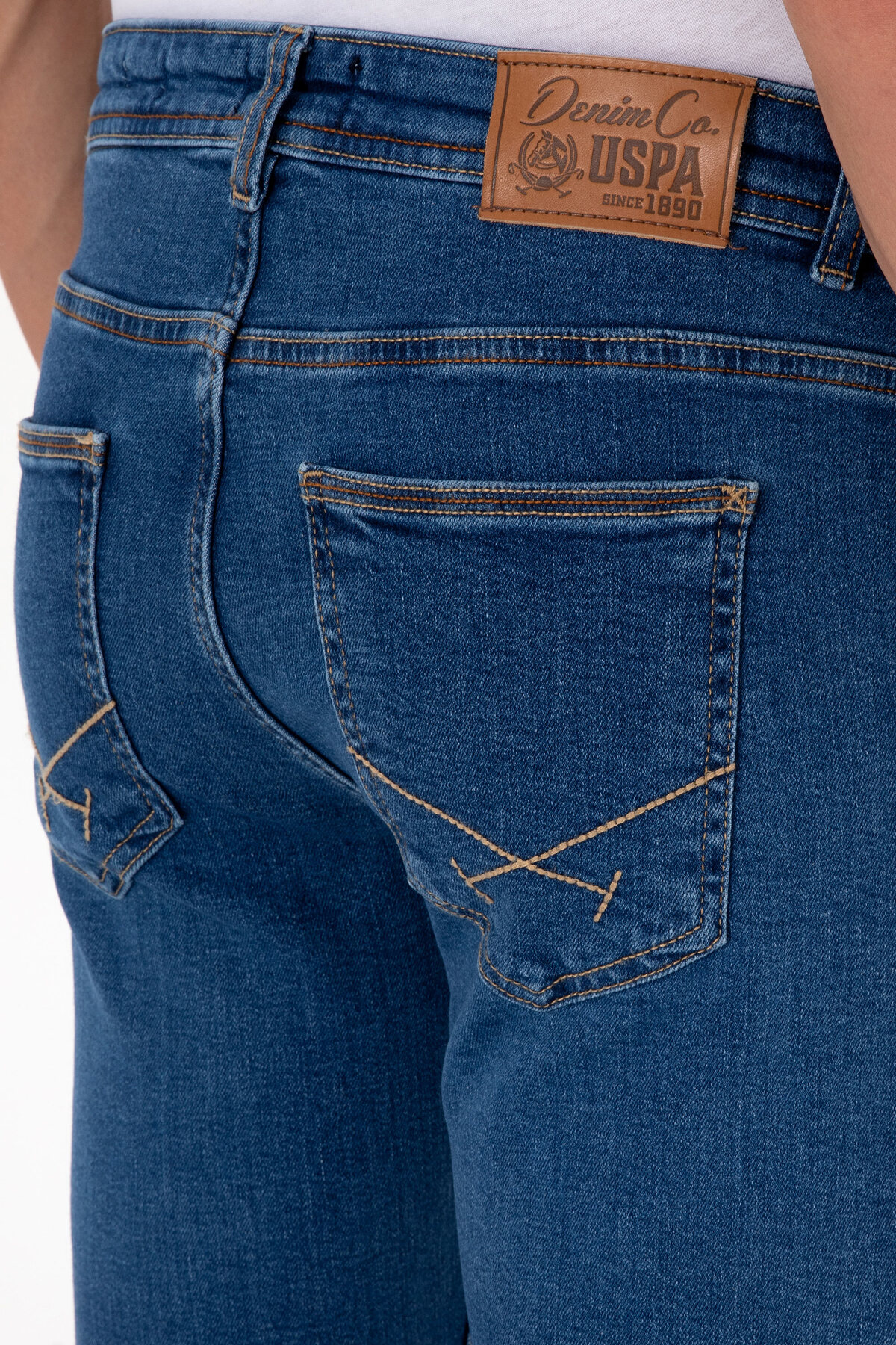 U.S. Polo Assn.  Erkek Mavi Slim Fit Jean Pantolon 50316540-DN0022 - Görsel 6