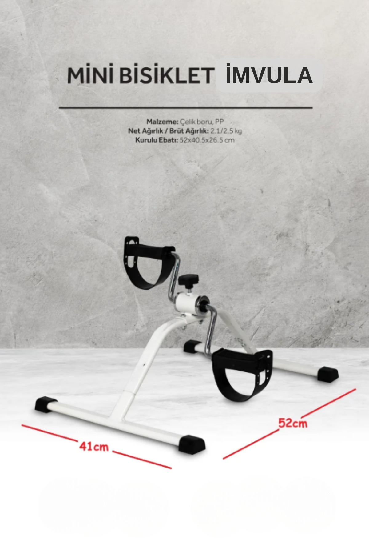 İMVULA Kondisyon Bisikleti El Kol Ayak Egzersiz Aleti Direnç Ayarlı Pedal