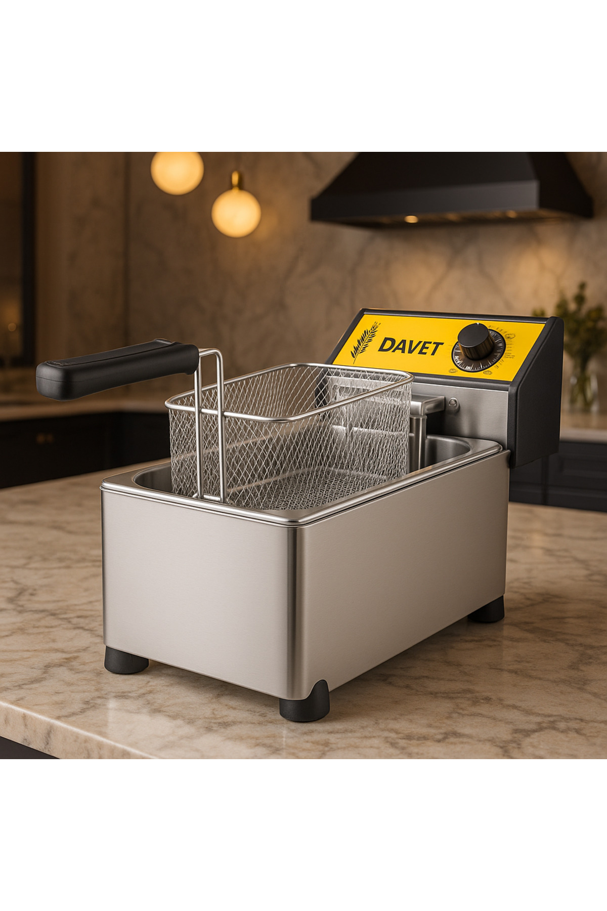 Davet Elektrikli Fritöz 3 lt Patates Kızartma Makine - Patates Kızartma Makinesi -Fritöz Makinesi Airfryer