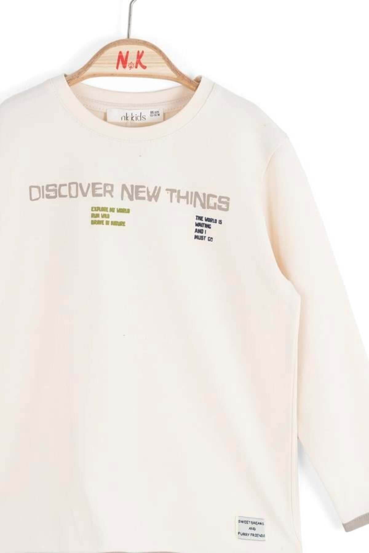 NK Erkek Bebek New Sweatshirt 1-4 Yaş Gri fotoğrafı 3 (önizleme)