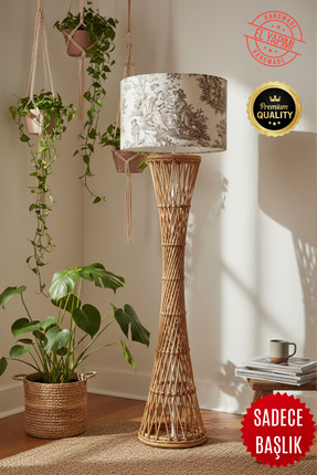 APCASADECOR Vintage Toile de Jouy Desenli Lambader Başlığı