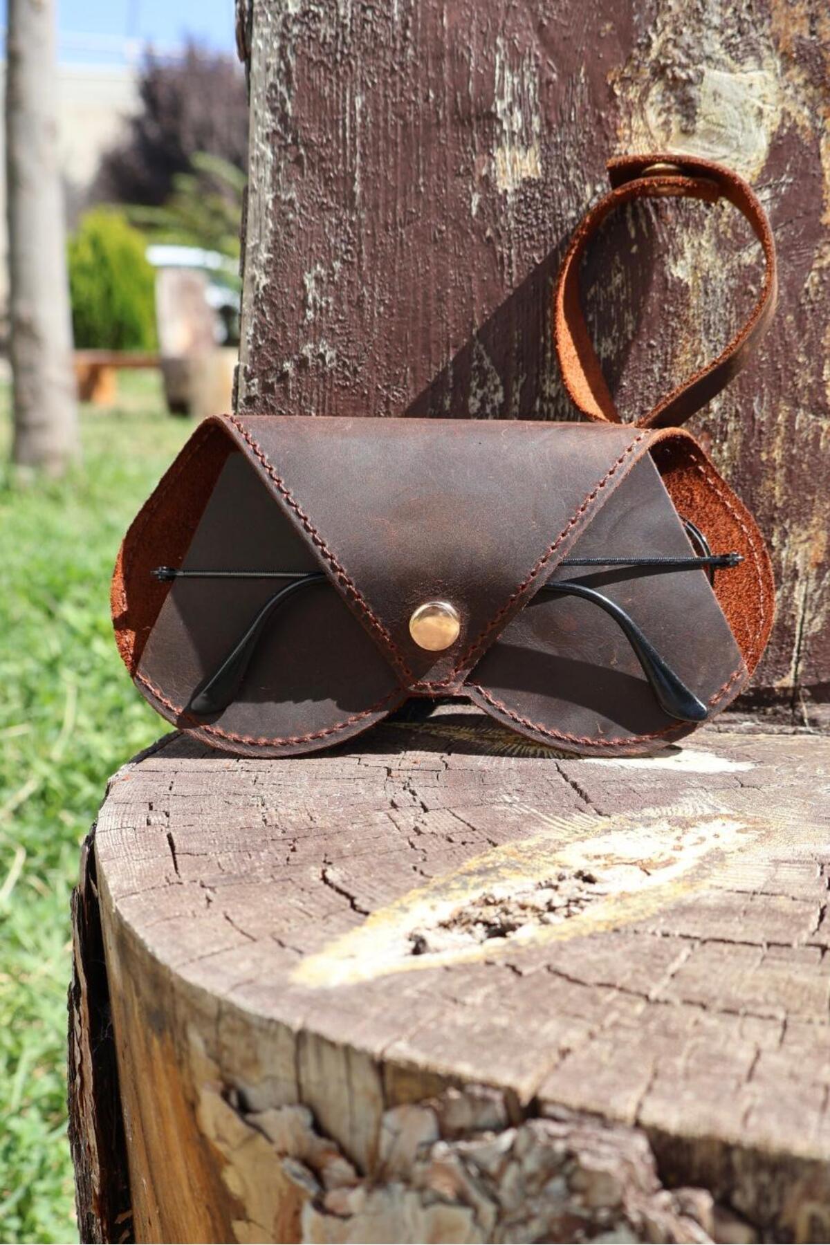 ATÖLYE ZÜMRA Asılabilir Hakiki Deri Gözlük Kabı