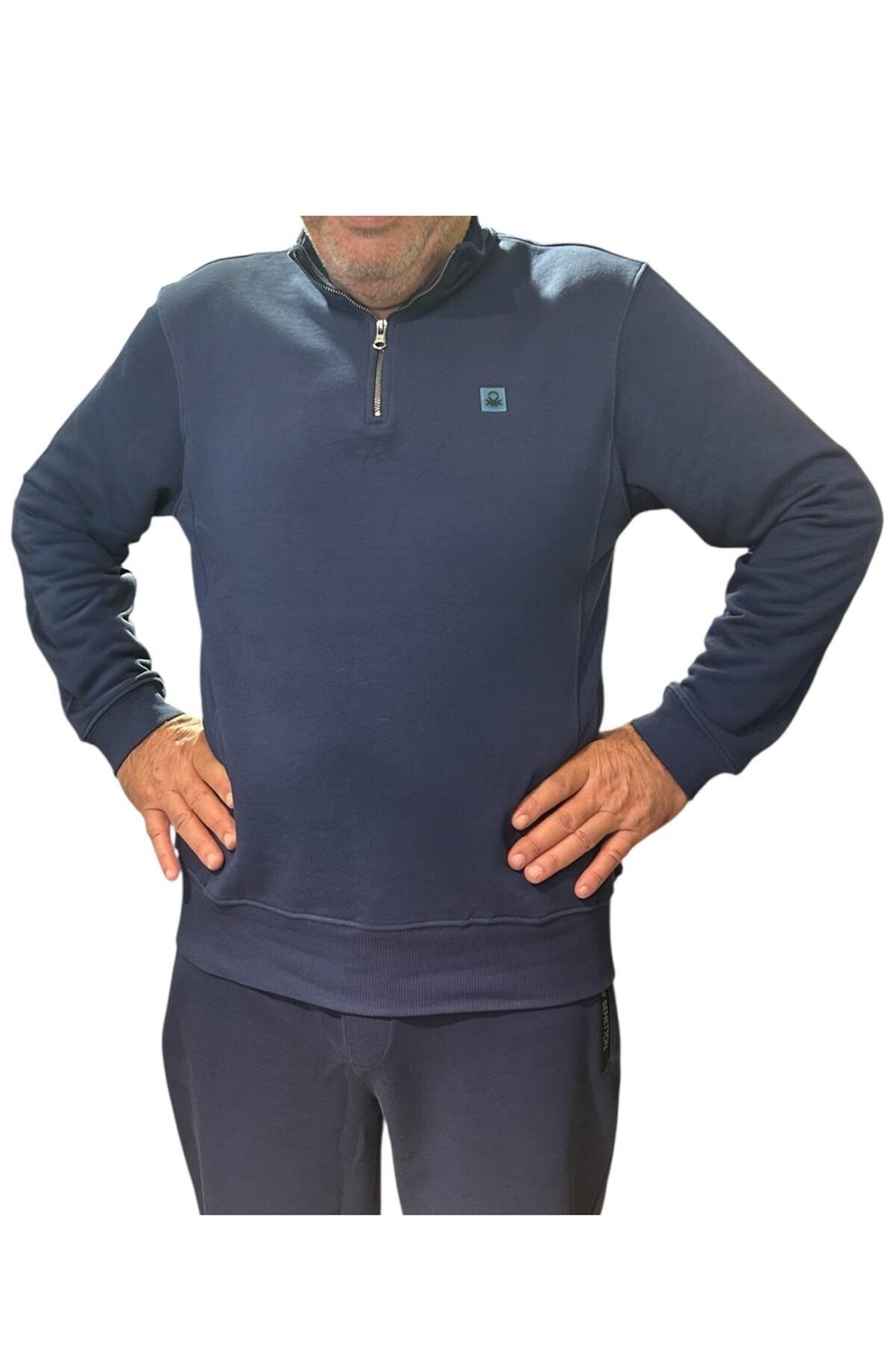 بنتون سویشرت سرمه‌ای مردانه