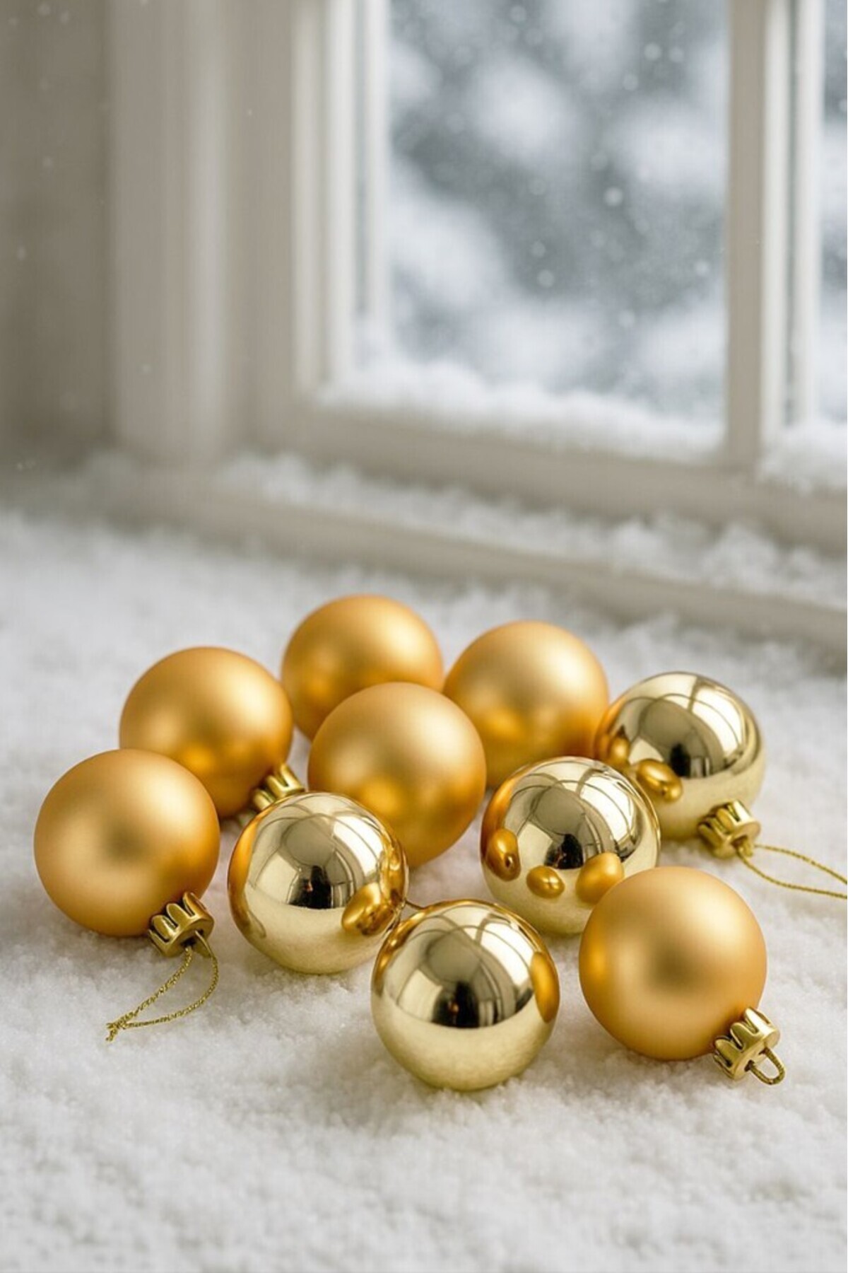 BeySüS Yılbaşı Çam Ağacı Süsü Cici Top 4 cm 12'li Altın