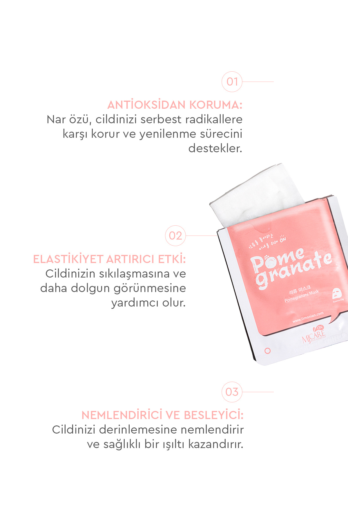 On Pome Granate Mask - On Nar Özlü Yüz Maskesi 20'li — 1518941 — تصویر 3 از 6