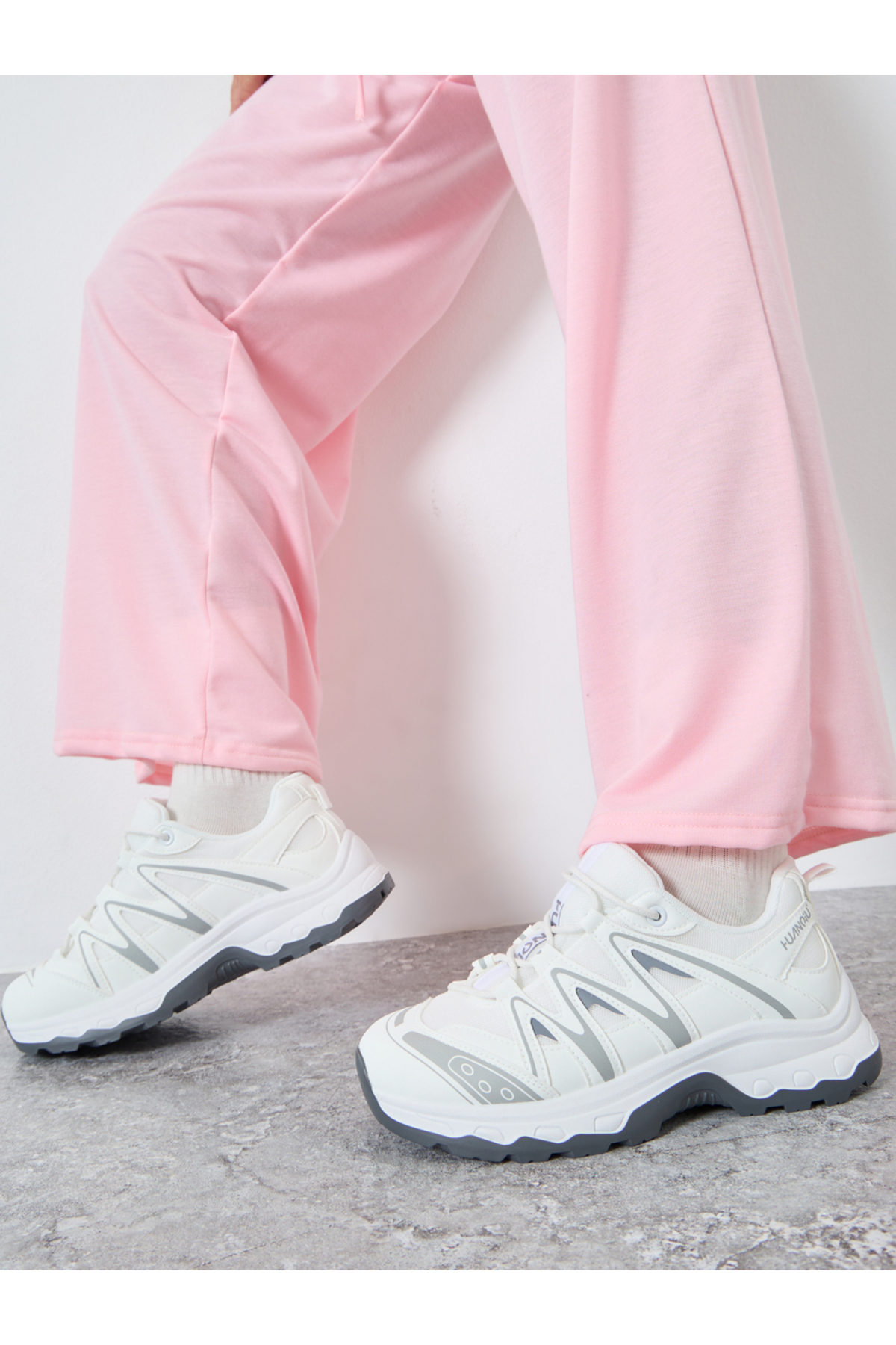 Styli White Chunky Lace Up Sneaker