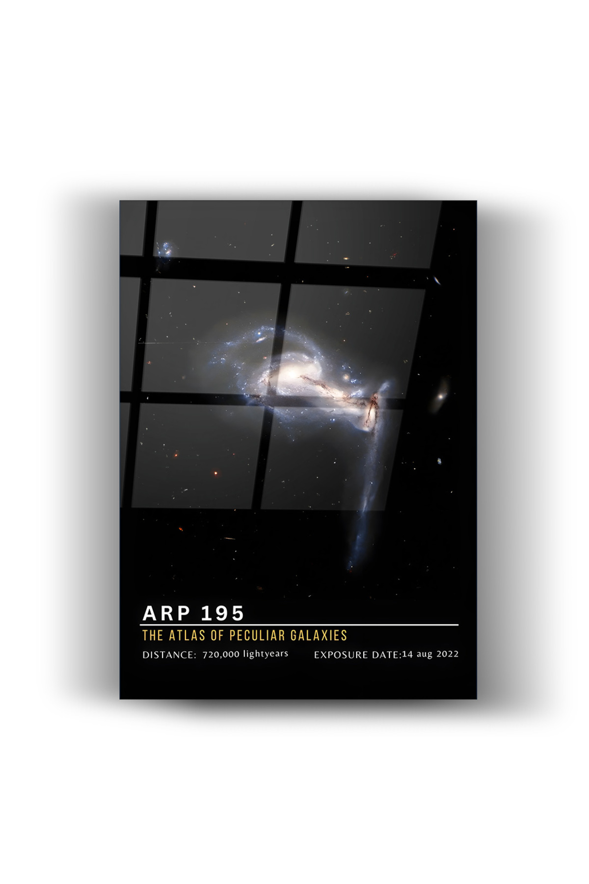 Galaksi Çarpışma ARP 195-Cam Tablo-Ev-Ofis Dekorasyon